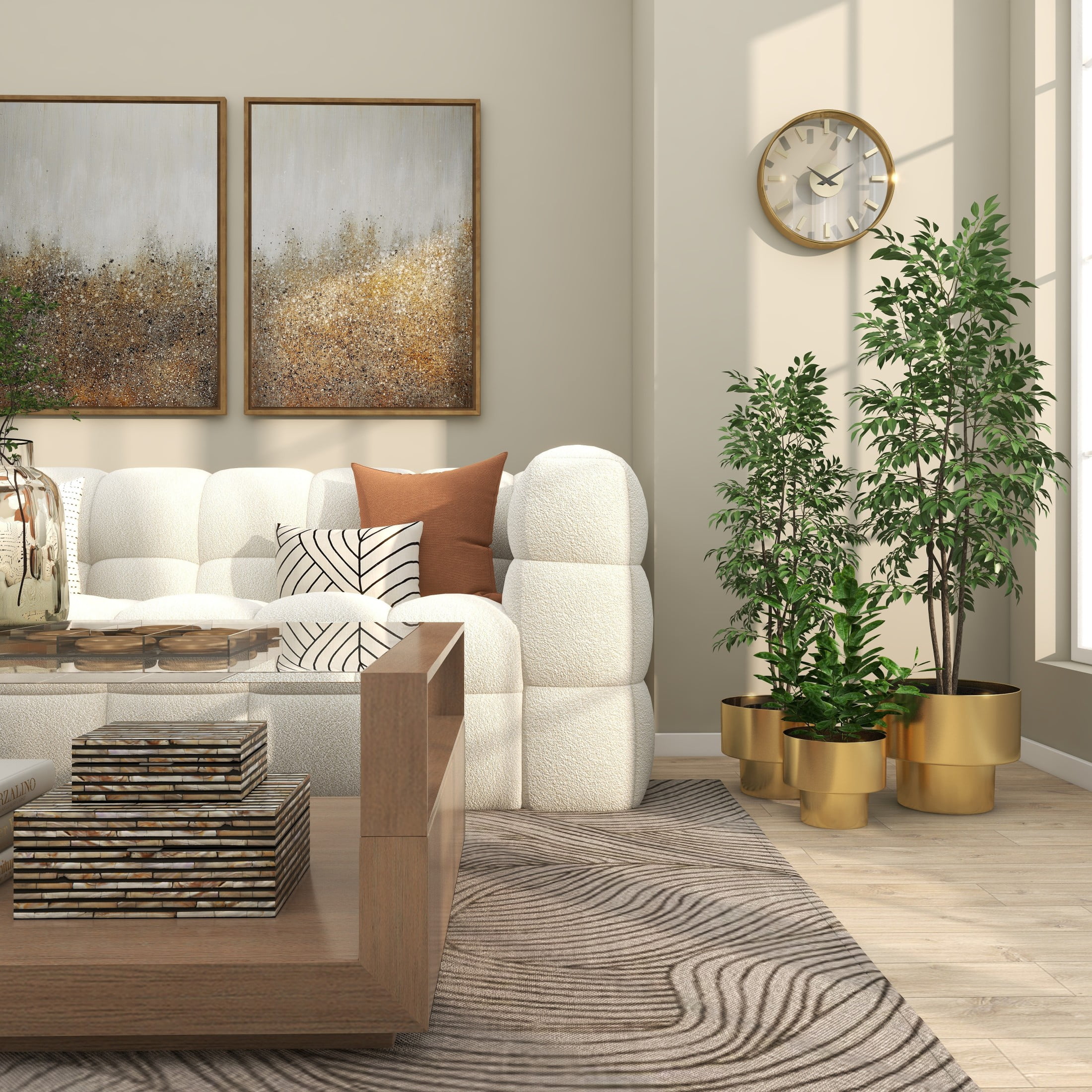 DecMode 7", 8", 10"H Brushed Gold Metal Planter (3 Count) - Image 7