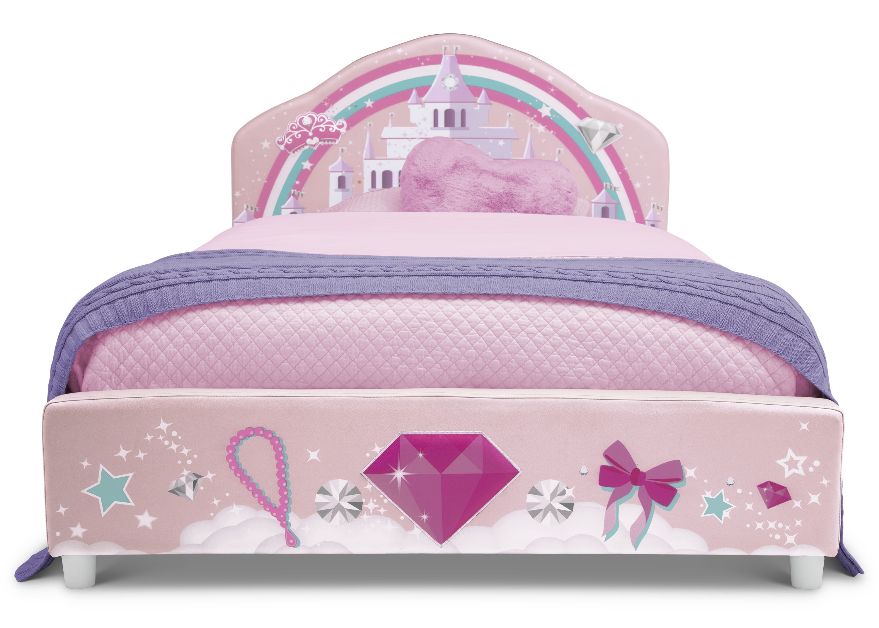 Delta Children Princess Upholstered Twin Bed, Pink - Image 2