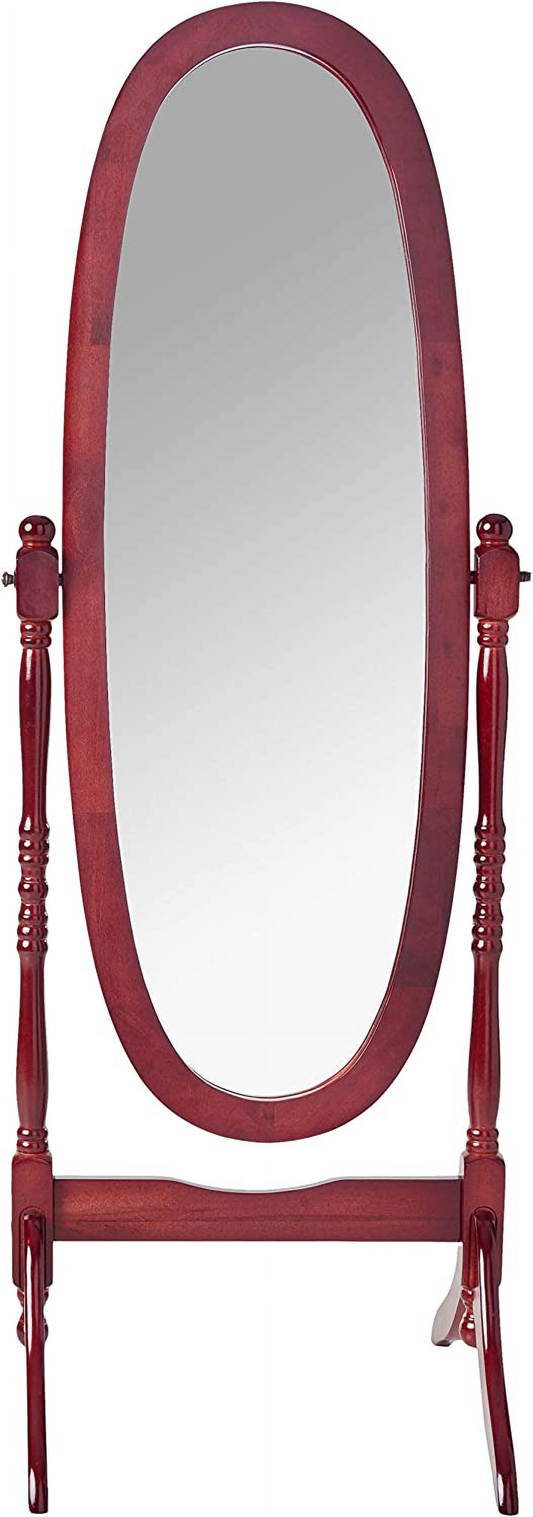 Crown Mark Cherry Cheval Mirror, Oval full length mirror with tilt function, classic styling. - Image 2