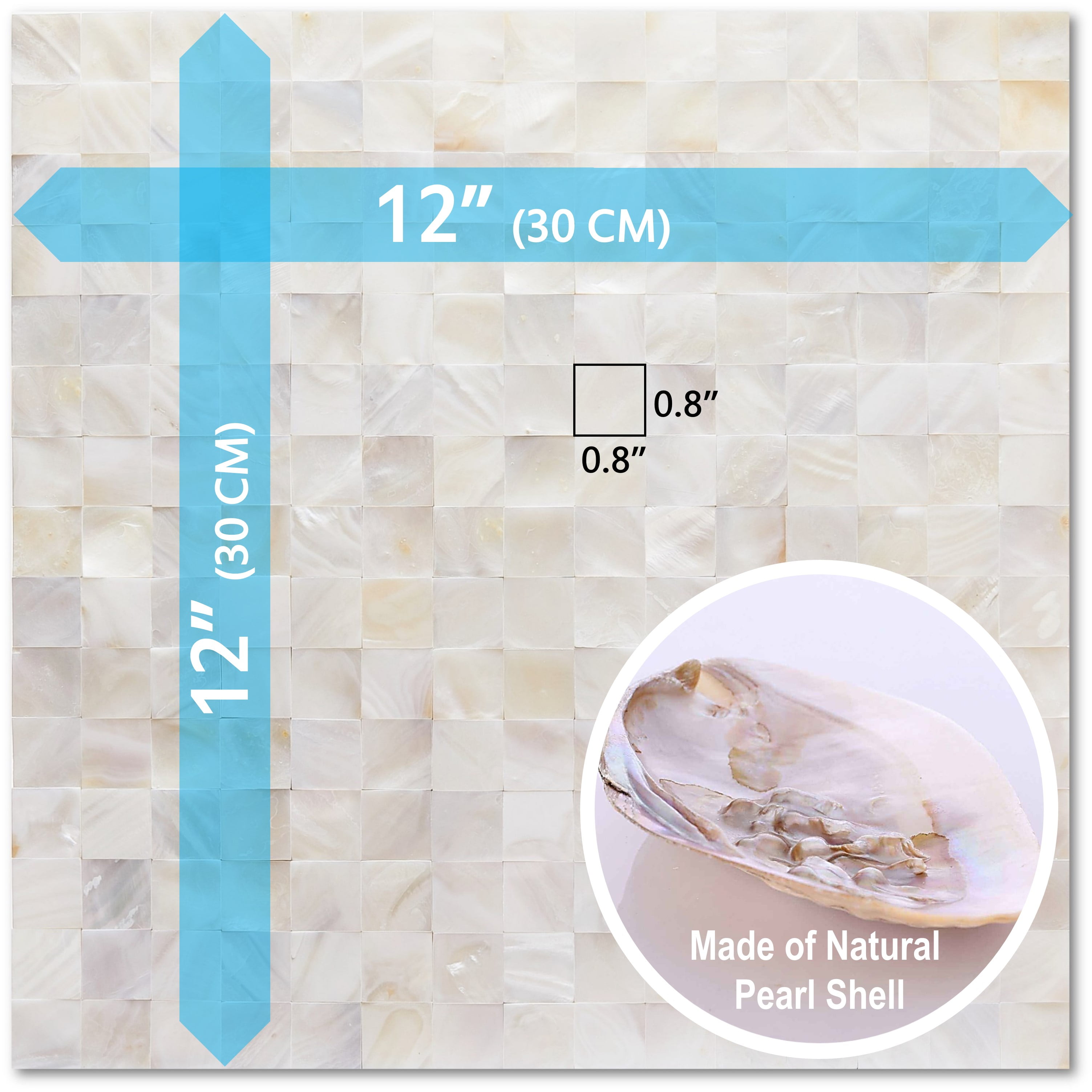 Acopelo Peel and Stick Mother of Pearl Mosaic Tile Natural White 12" x 12" for Backsplash, Kitchen Wall, Fireplace - 6 Tiles - Image 9