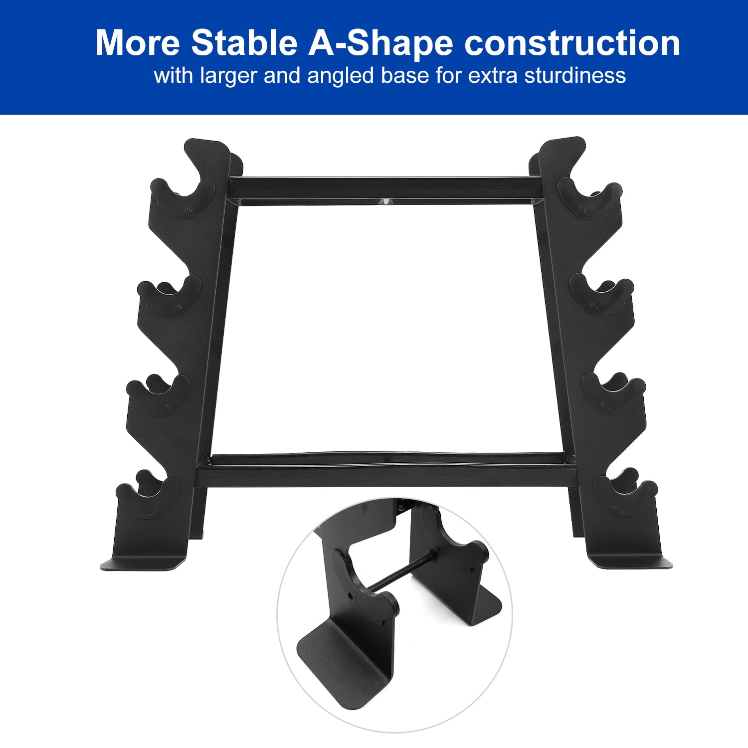 XPRT Fitness Heavy-duty Dumbbell Rack – Dumbbell Storage Rack, Holds up to 400 Lbs. – 2 Tiers Rack, Ideal for 5-30 Lbs. Dumbbells – Compact Design, Ideal Home Gym Equipment - Image 6