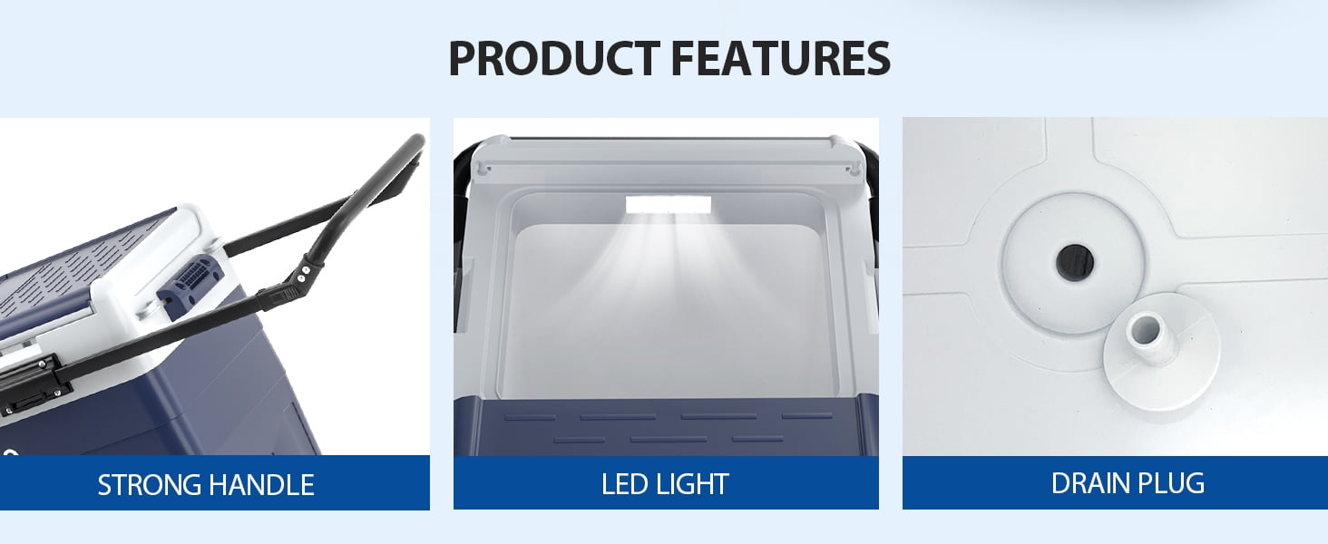 Aeitto 12 Volt Car Refrigerator, 52QT(50L) Dual Zone Portable Car Fridge Freezer -4℉-68℉ Electric Cooler Dual Temp Control Cooling Freezing 12/24V DC & 100-240V AC for Travel, Camping, RV, Road, Home - Image 14