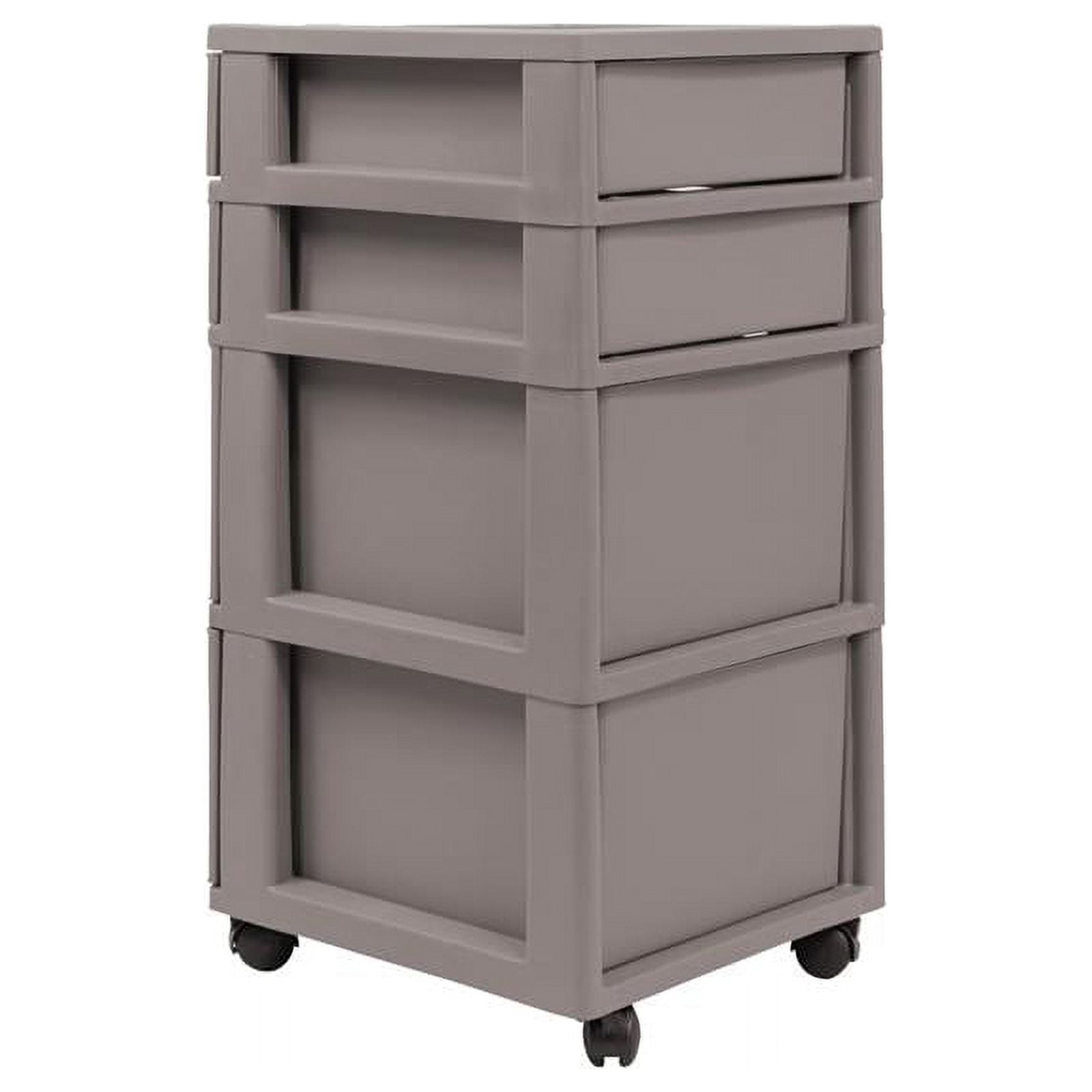 MQ Eclypse 4-Drawer Rolling Storage Cart in Taupe - Image 2