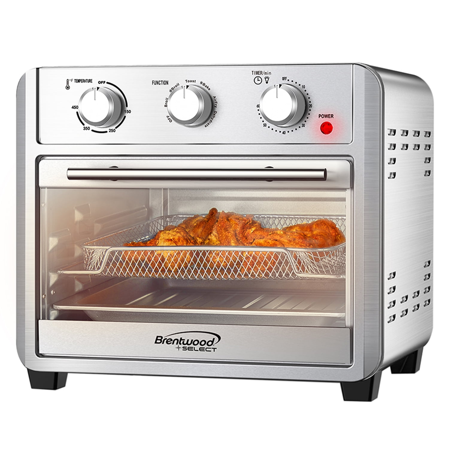 Brentwood Select 24-Qt. 1,700-Watt Stainless Steel Convection Air Fryer Toaster Oven - Image 2