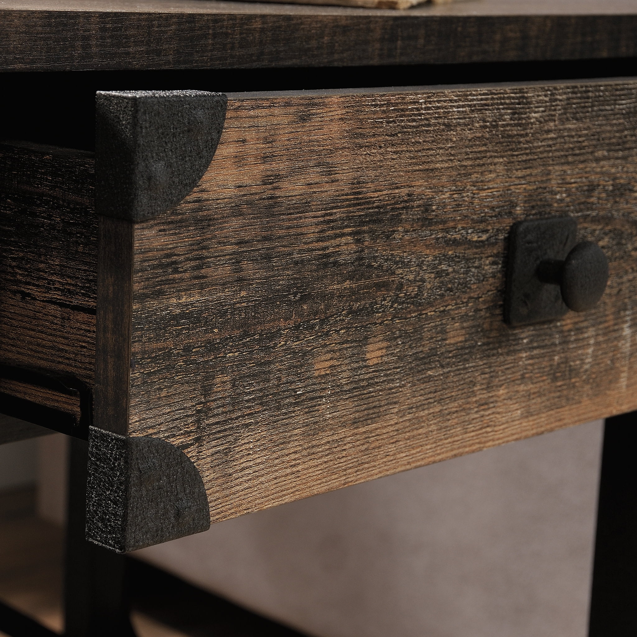 Sauder Steel River End Table, Carbon Oak Finish - Image 4