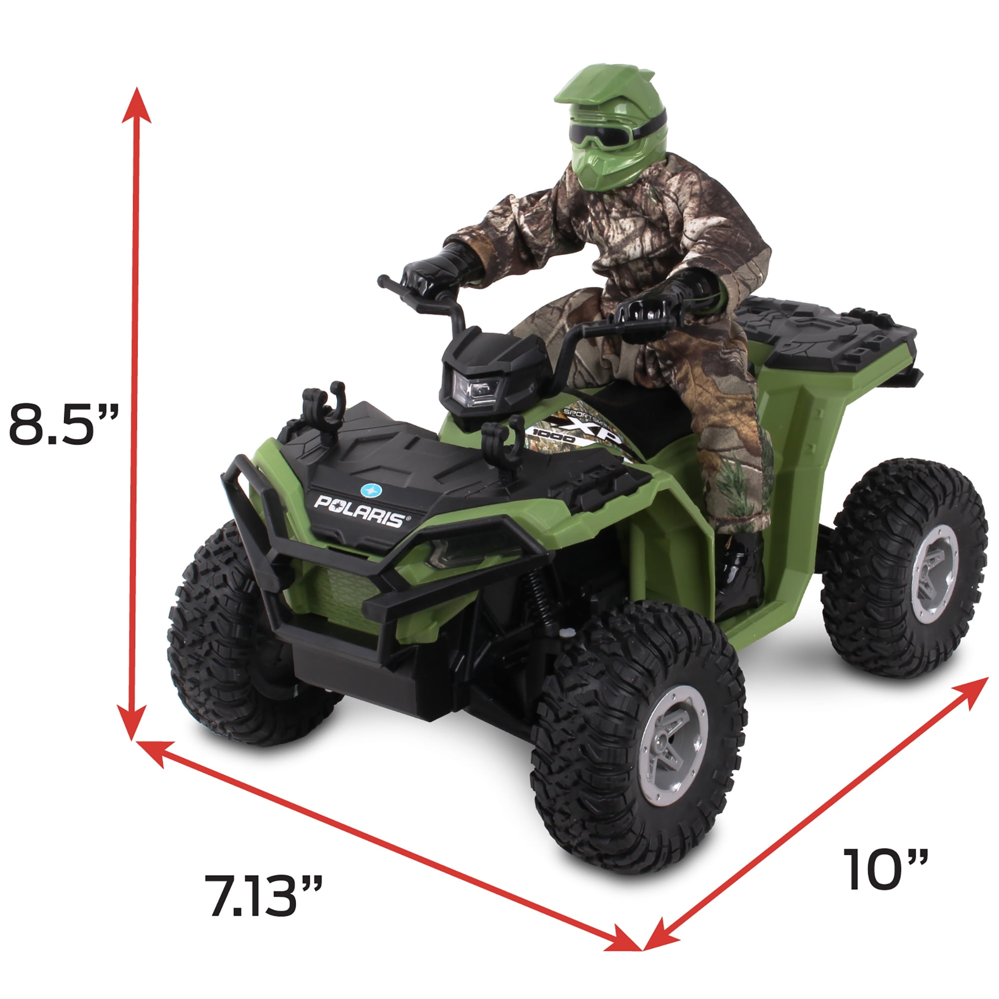 NKOK: Realtree Polaris RC ATV - Sportsman XP 1000 - Camo - 10" Remote Control Vehicle w/ Rider, Scaled Off-Road Racer, Turbo Boost & Lights, Kids 6+ - Image 7