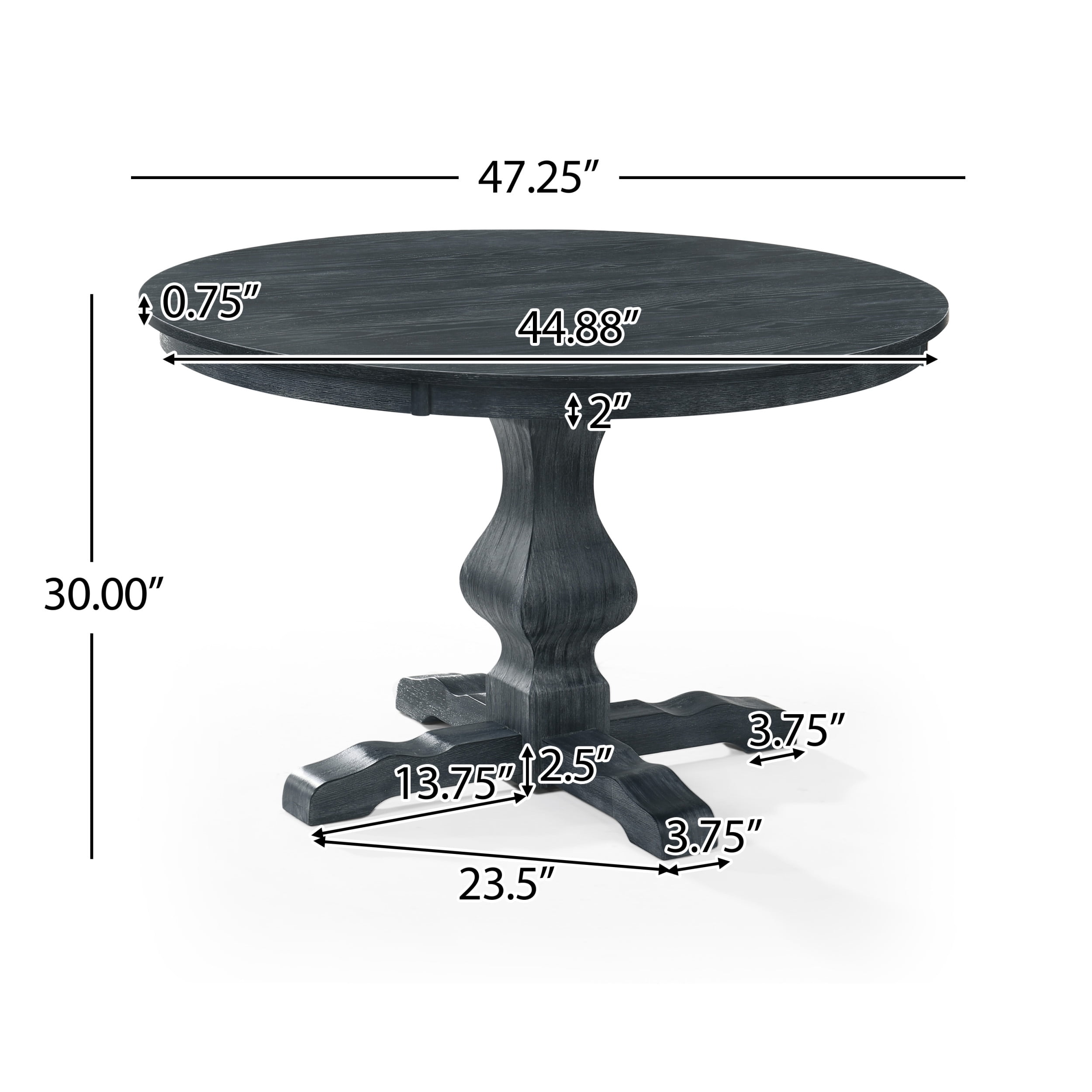 Noble House Merlene Wood Circular Dining Table, Gray - Image 7