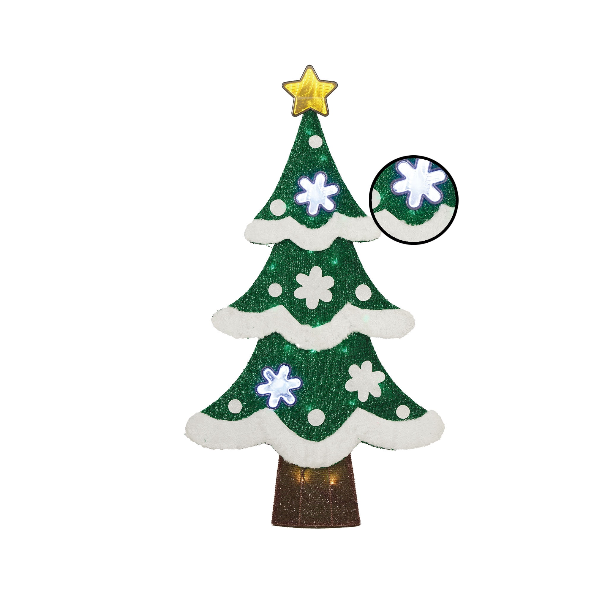 42" Light up Tinsel Tree with Infinity Star, Holiday Time - Image 7