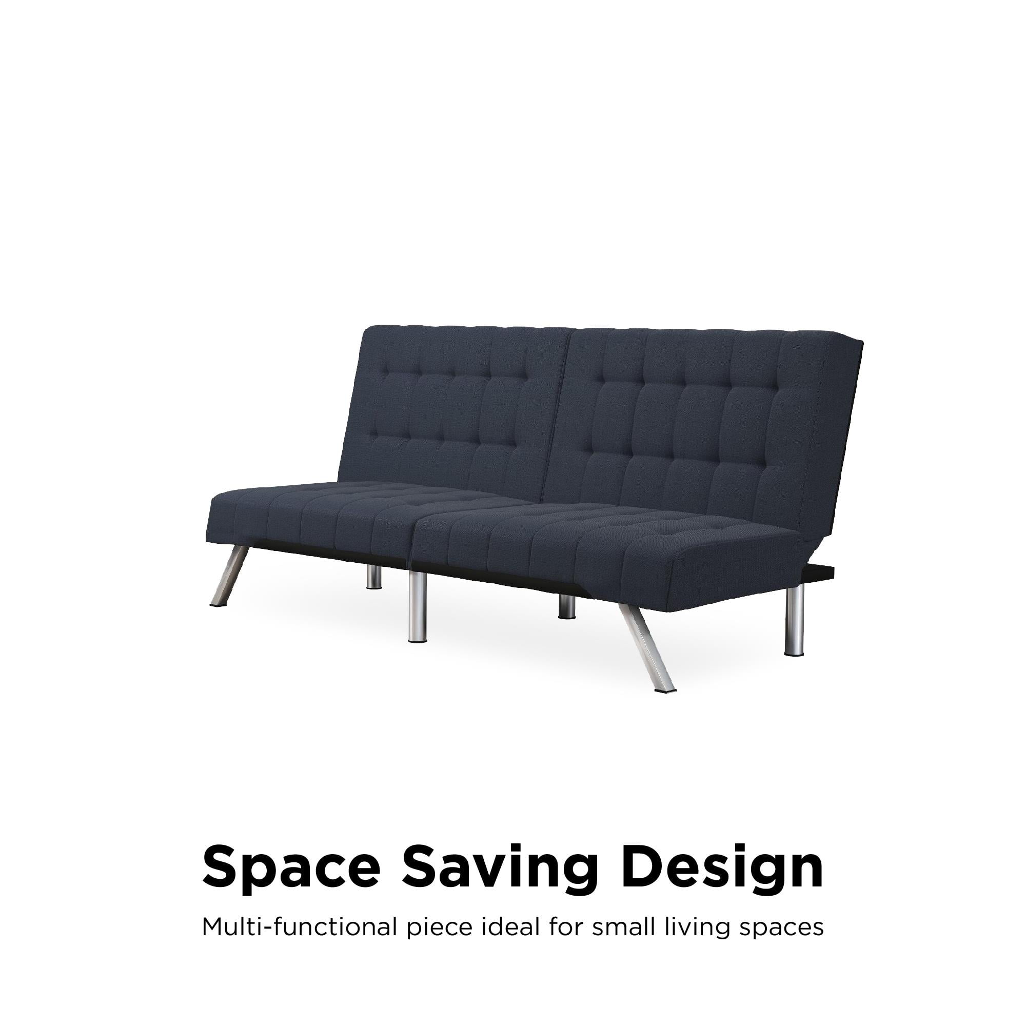 DHP Emily Convertible Futon, Navy Blue Linen - Image 5