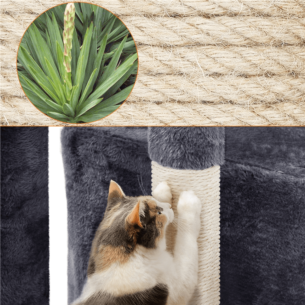 Alden Design 34.5" H Cat Tree Tower with Condo and Perches, Dark Gray - Image 9