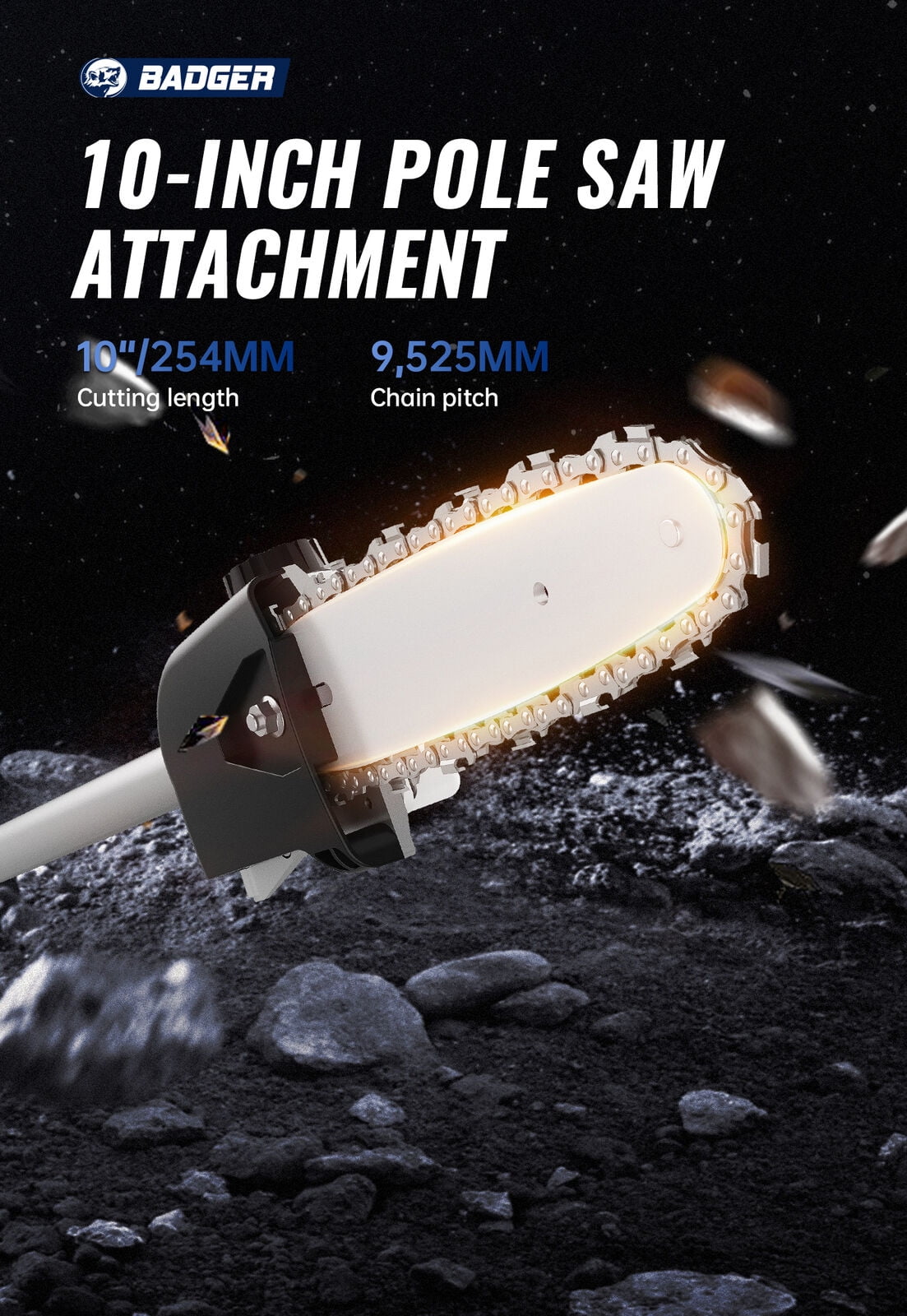 WILD BADGER POWER Pole Saw Attachment Universal Automatic Lubrication for Cutting Limbs and Brush, Automatic Lubrication - Image 2