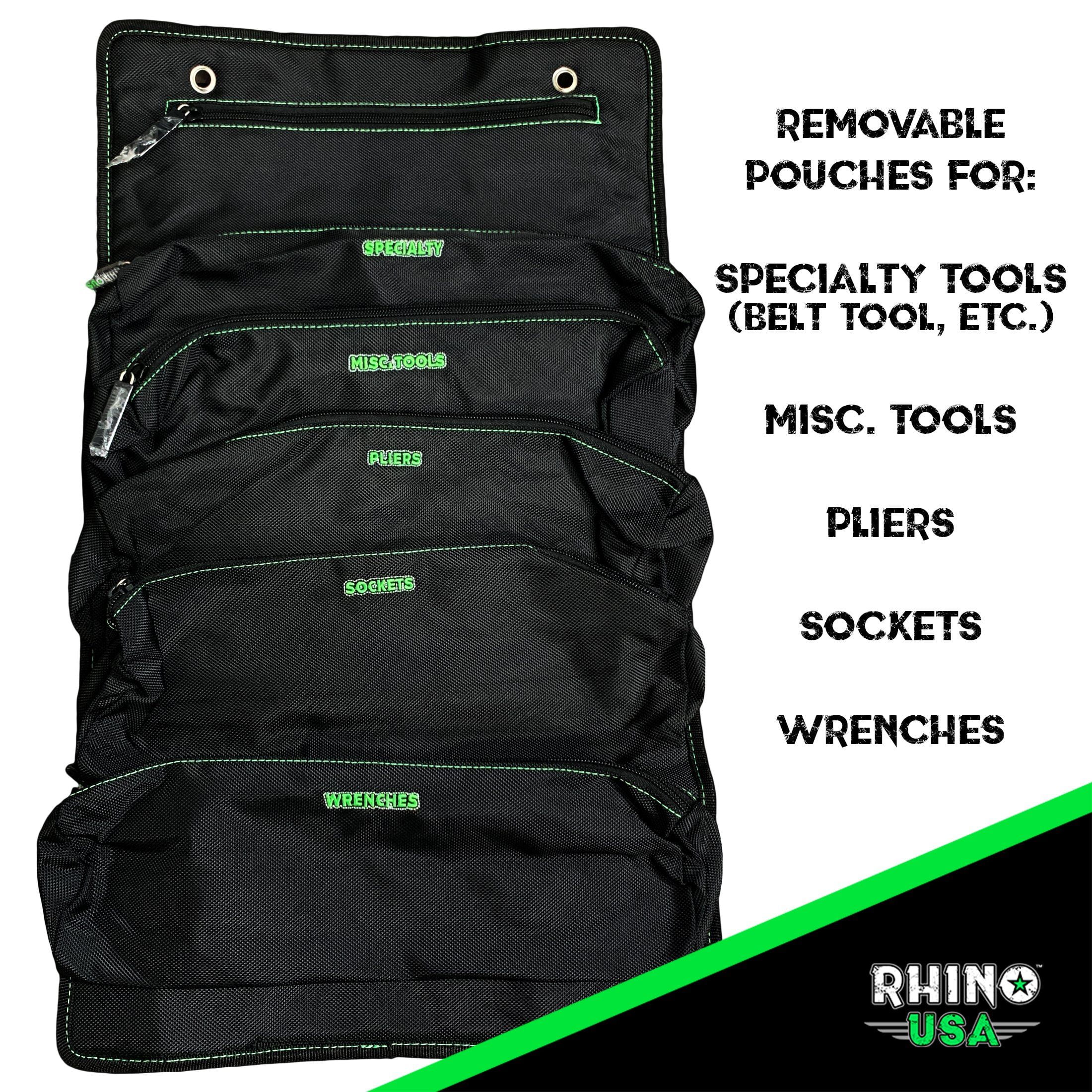 Rhino USA Tool Bag Roll - Heavy Duty Canvas Organizer (Poly/Nylon) - Image 6