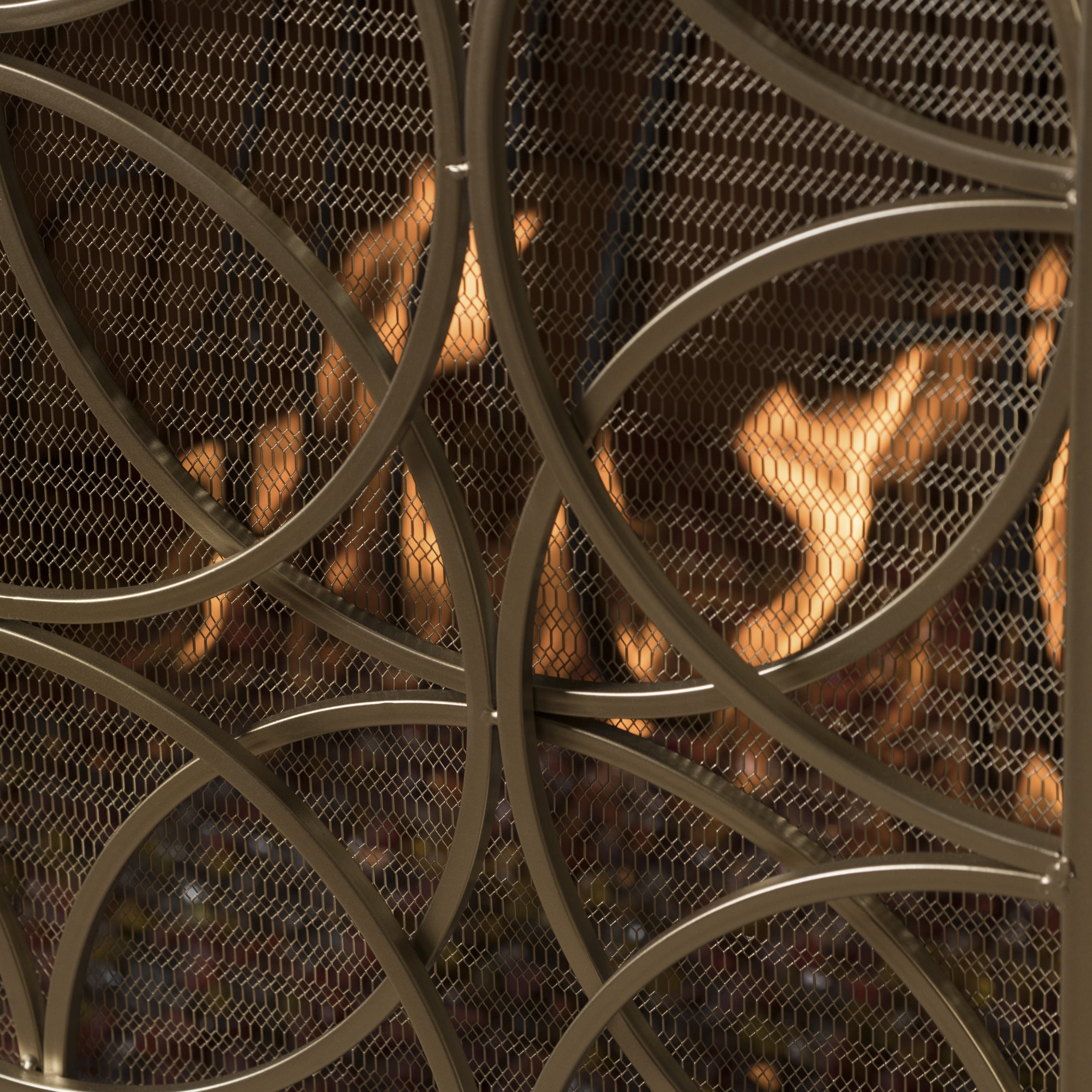 Noble House Emmilou Iron Single Panel Fireplace Screen, Gold - Image 5