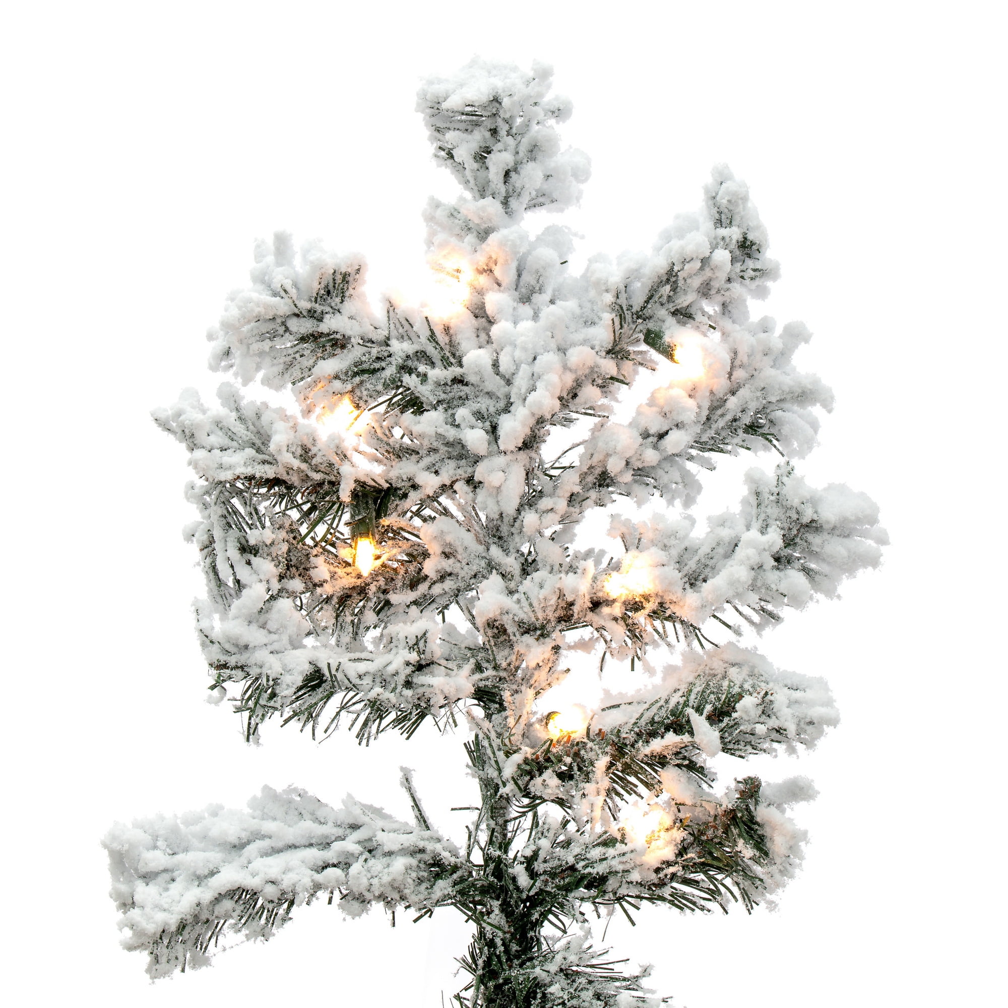Vickerman Pre-Lit 5.5' Flocked Alaskan Artificial Christmas Tree, Dura-Lit, Clear Lights - Image 7