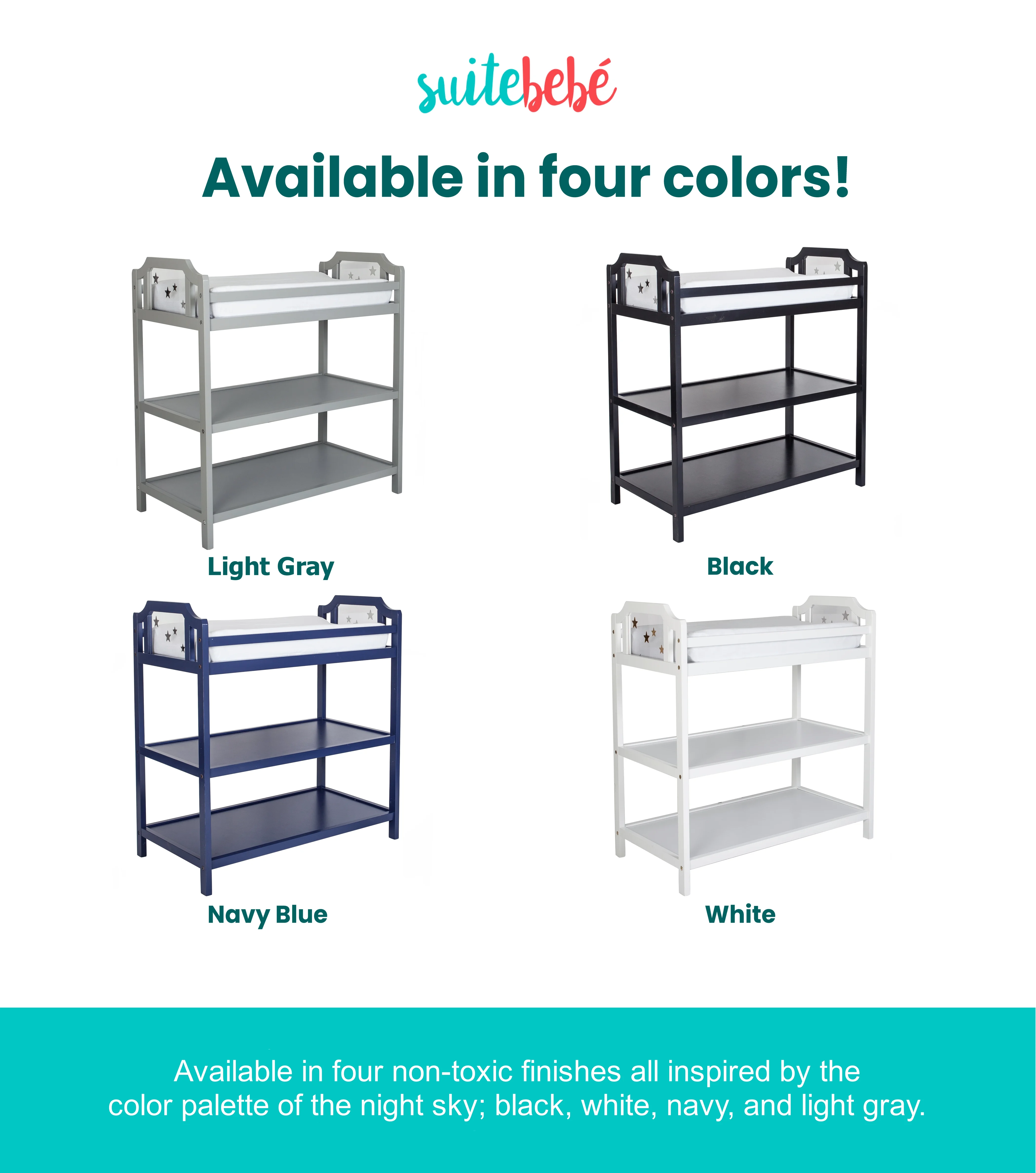 Suite Bebe Celeste Changing Table, Navy Blue Finish - Image 7