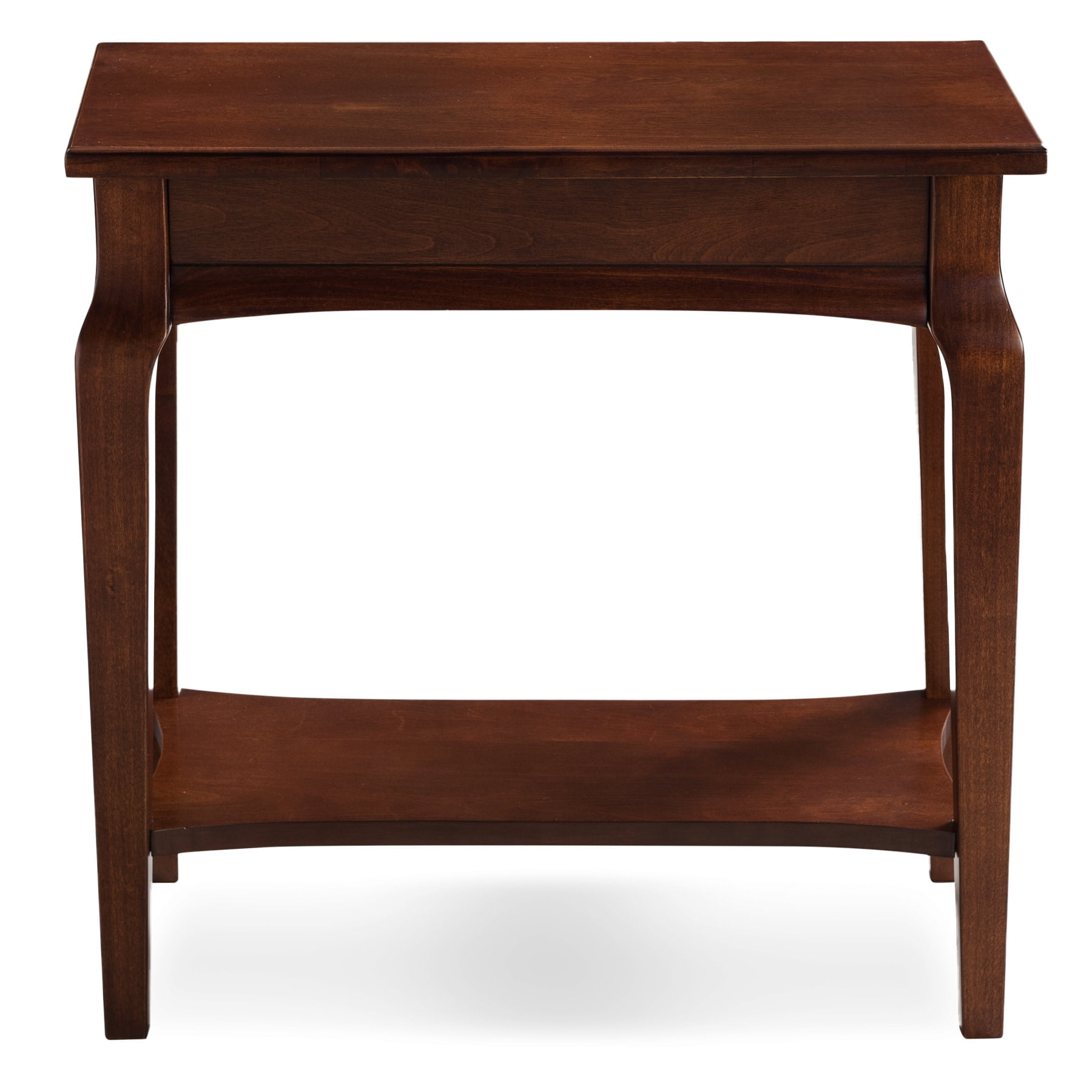 Leick Home Solid Wood Stratus Narrow Side Table with Shelf, Heartwood Cherry - Image 9