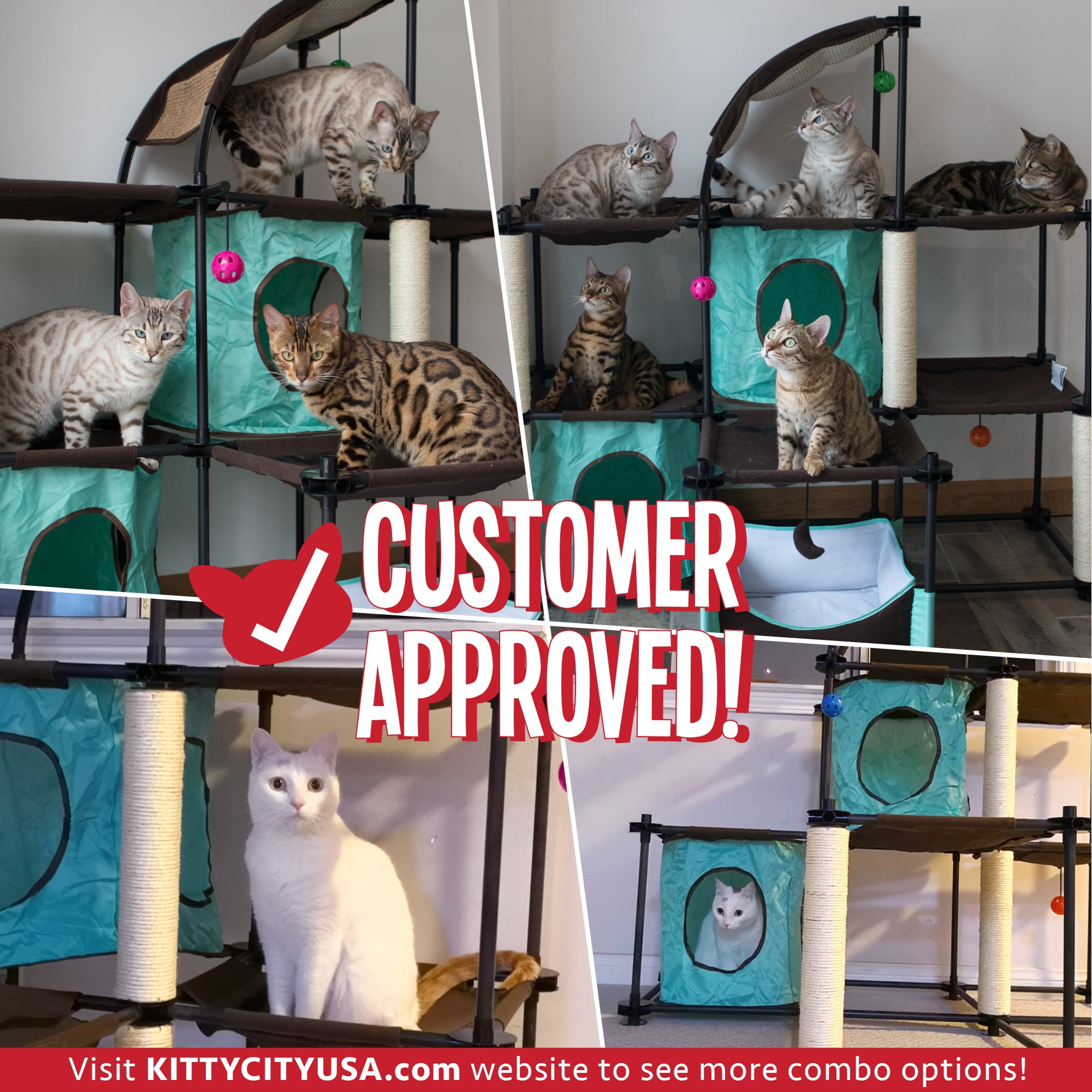 Kitty City Indoor Mega Kit Cat Furniture, Cat Scratcher - Image 4