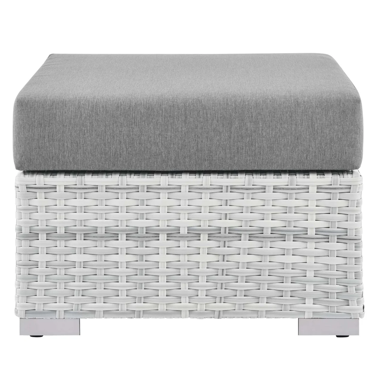 Modway Convene Outdoor Patio Ottoman in Light Gray Gray - Image 2