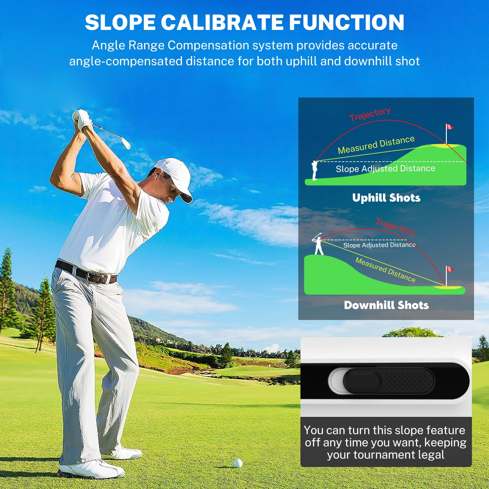 BTMWAY Laser Golf Rangefinder 900 Yards | 7X Magnification with Slope Switch, X9 PRO - Image 9