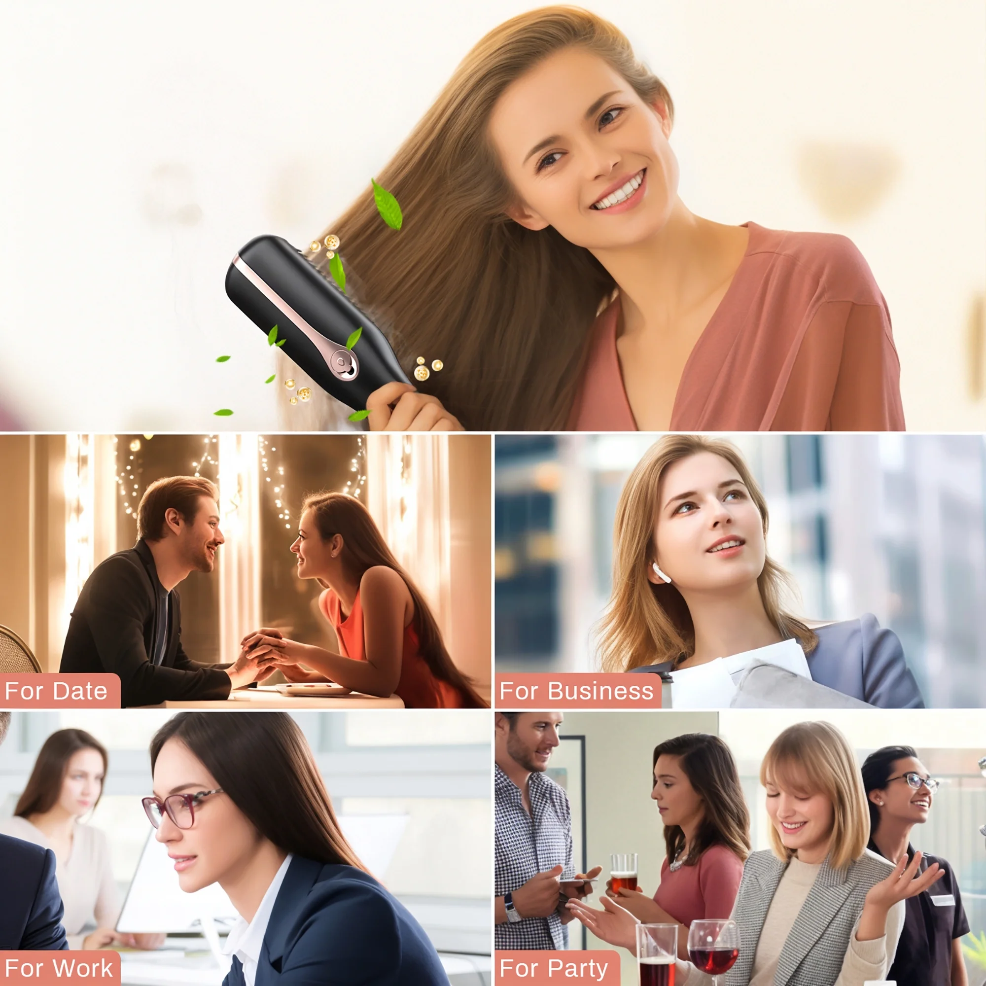 Hair Straightener Brush, FETERVIC Steam Hair Straightening Comb for All Hair Types , 13 Temp Settings & 30s Fast Heating & 60-Minute Auto Shut-Off - Gifts for Women - Image 2