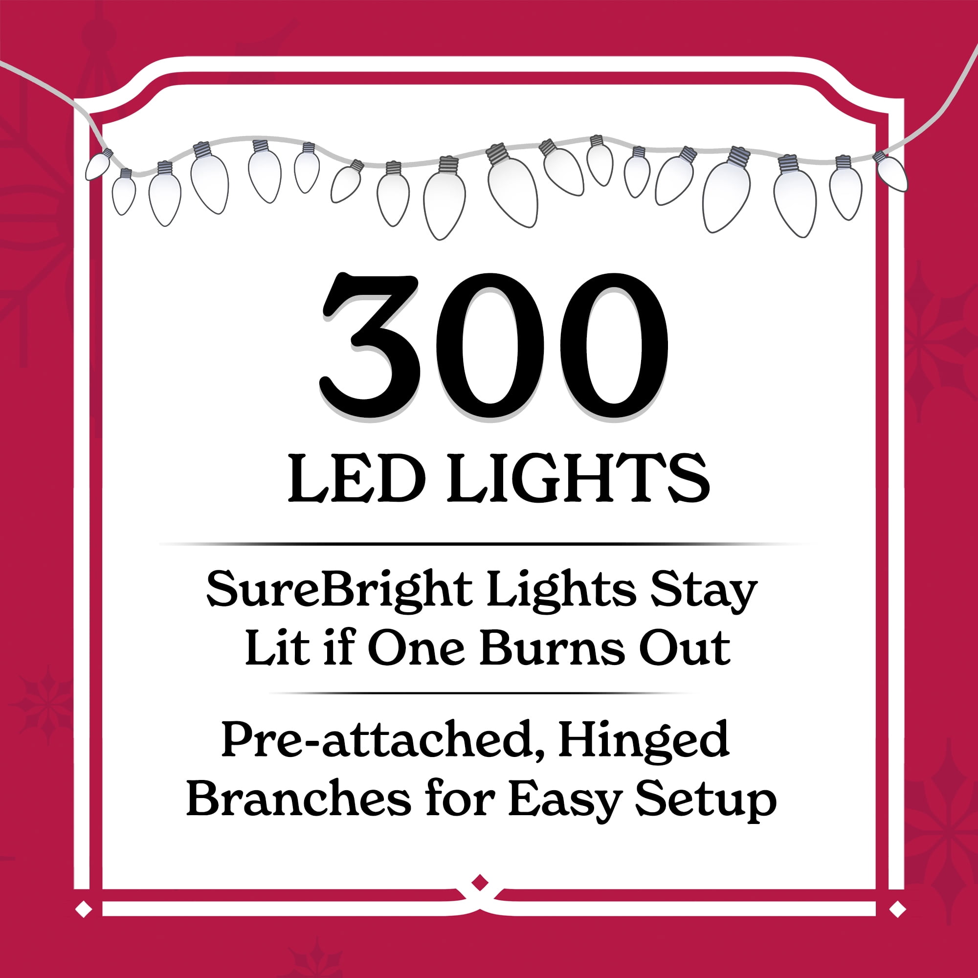 7 ft Pre-Lit Shelton Cashmere Pencil Fir Artificial Christmas Tree with 300 Clear LED Lights and Stand, by Holiday Time - Image 3