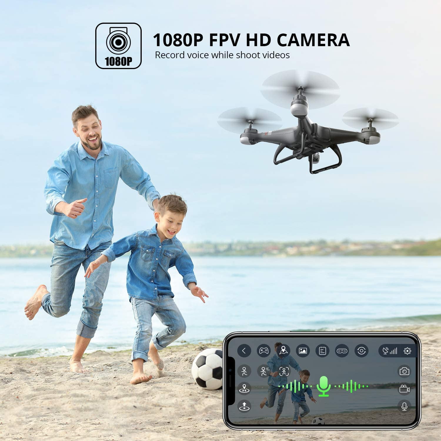 Holy Stone HS110G GPS Drone with 1080P Camera for Adults and Beginners Follow Me Auto Return Home 2 Batteries double the Flight Time - Image 3