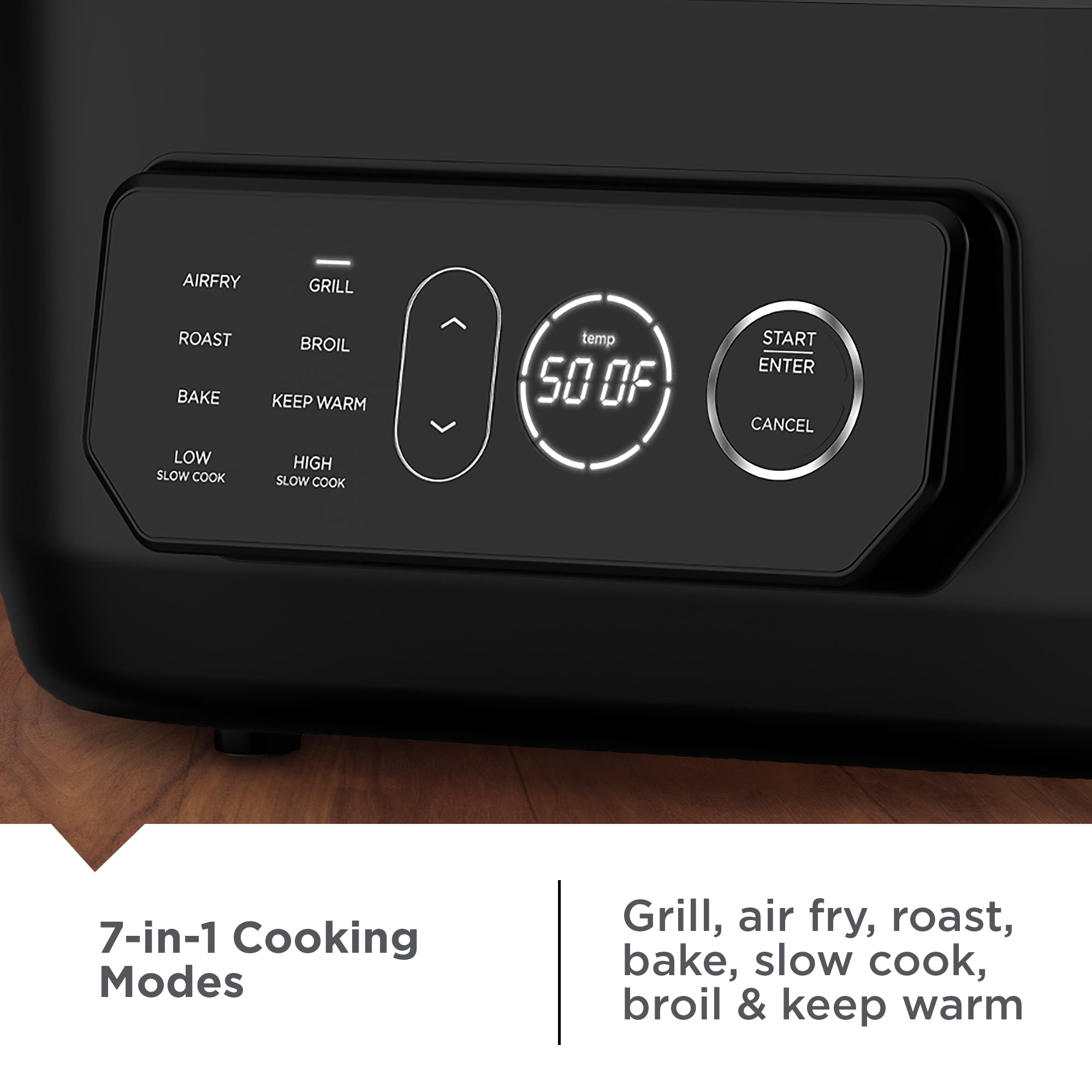 George Foreman 7-Serving 6 Qt Electric Indoor Grill and Air Fryer, 7-in-1 Functionality, Black - Image 10