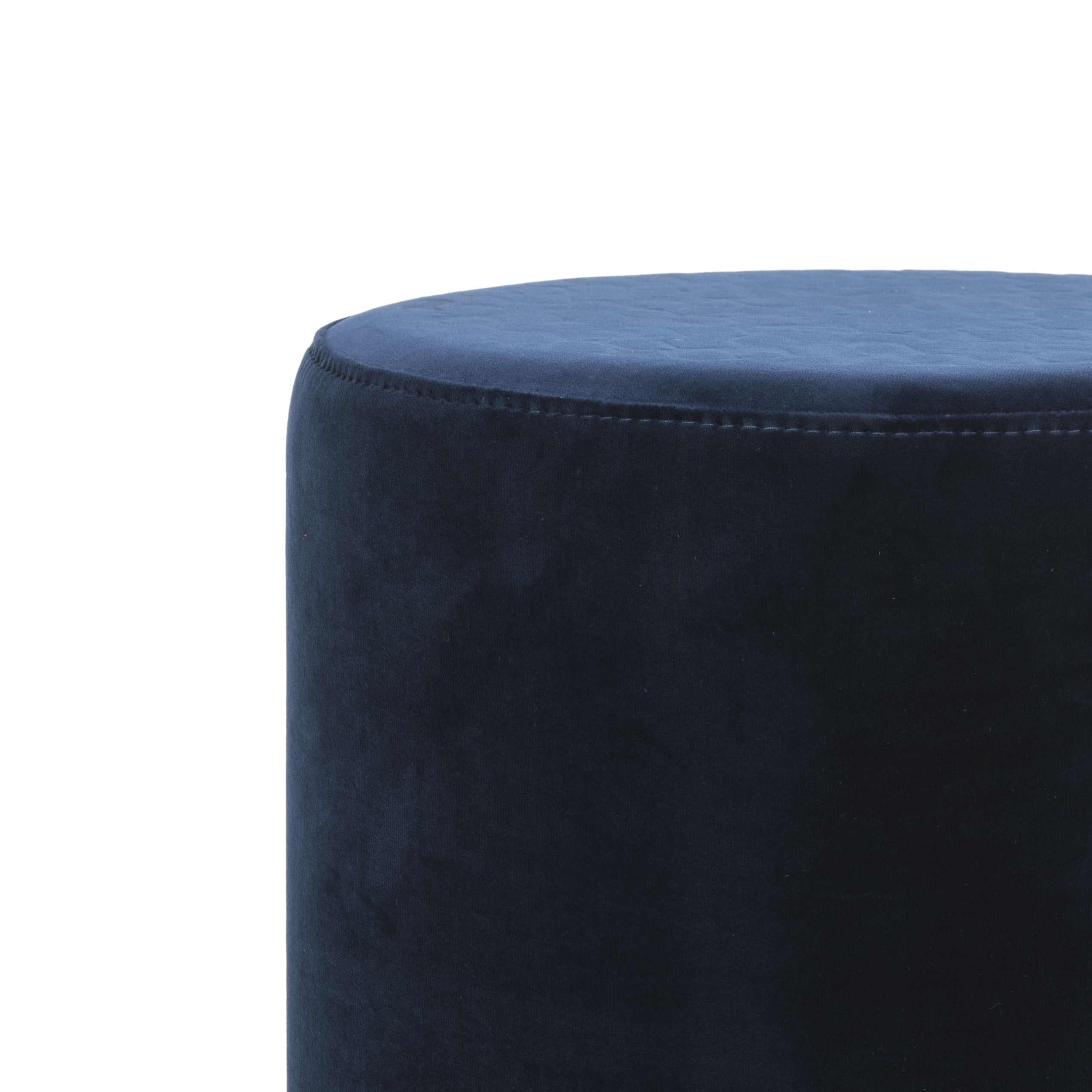 SAFAVIEH Couture Elsworth Modern Glam Velvet Ottoman with Brass Base, Navy - Image 5