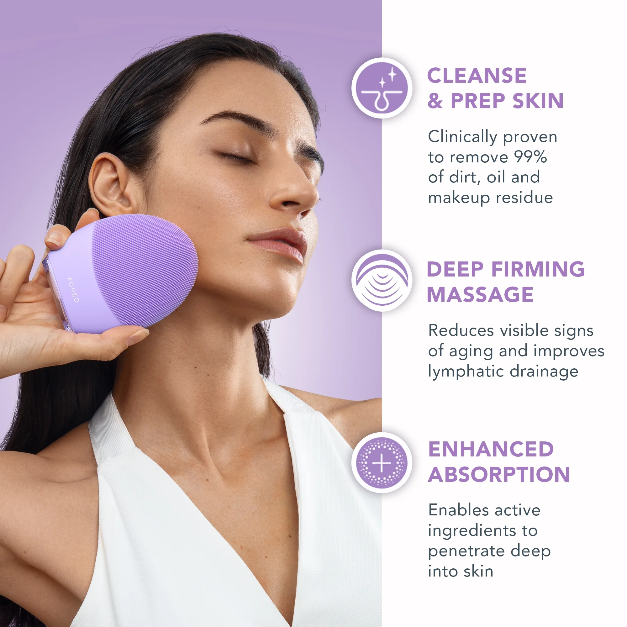 FOREO LUNA 4 2-in-1 Smart Facial Cleansing & Firming Massage Device for Sensitive Skin - Image 6