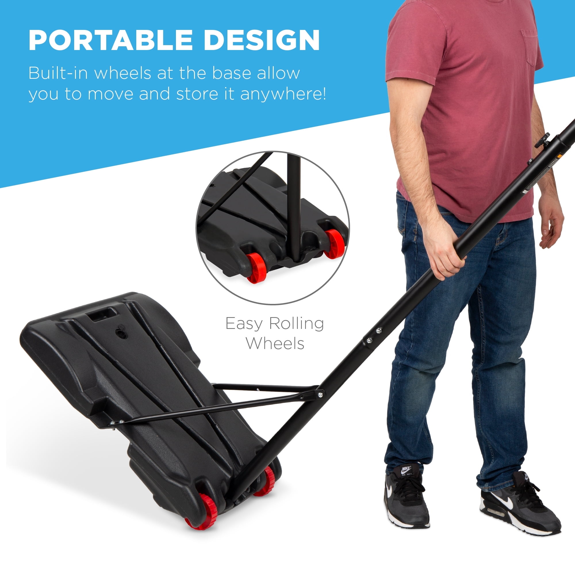 Sugift 5.2'-7' Adjustable Height Durable Outdoor Portable Basketball System (Child) - Image 2