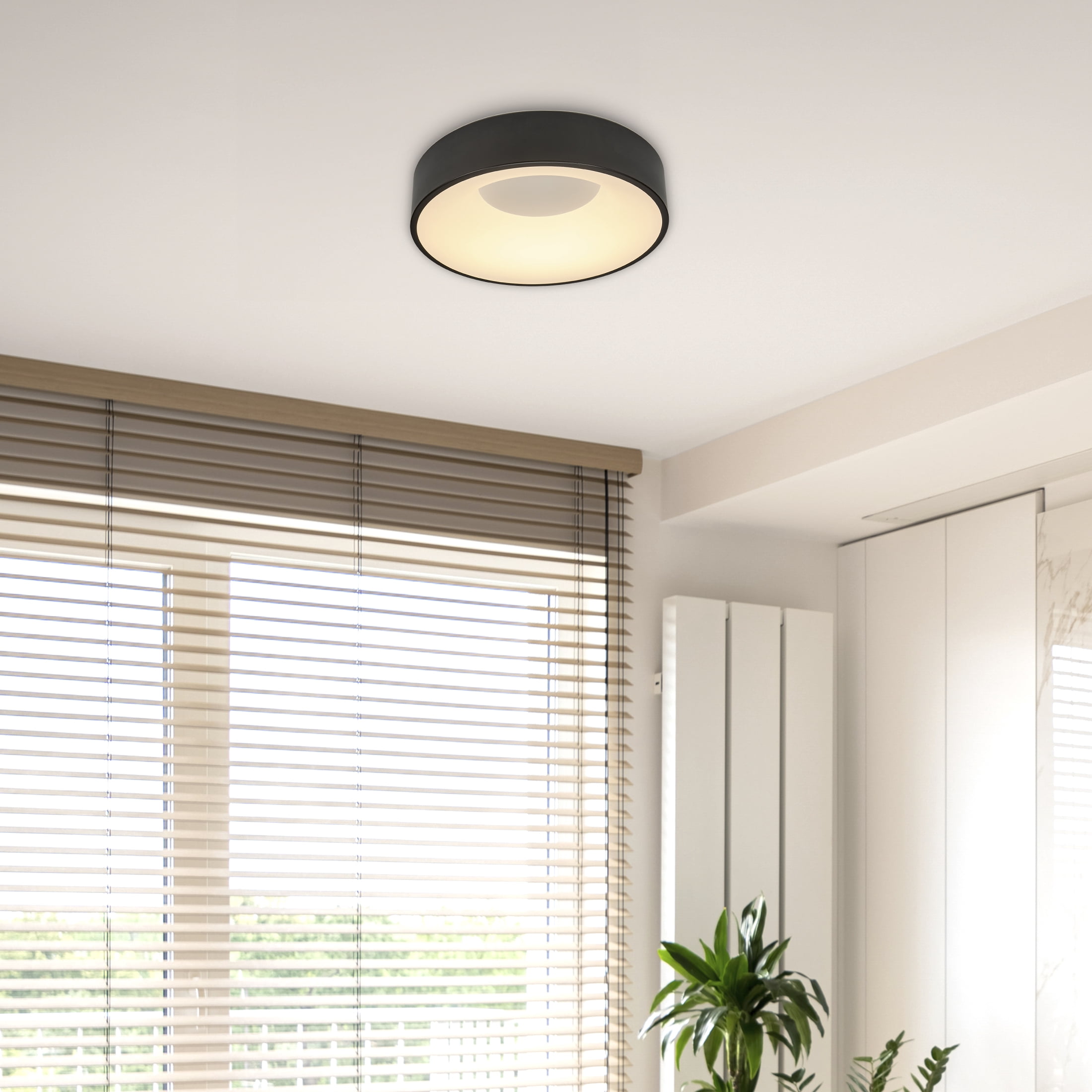 Maxxima 15 in. Black LED Flush Mount Ceiling Light, 5 CCT 2700K-5000K, 1400 Lumens, Dimmable - Image 6