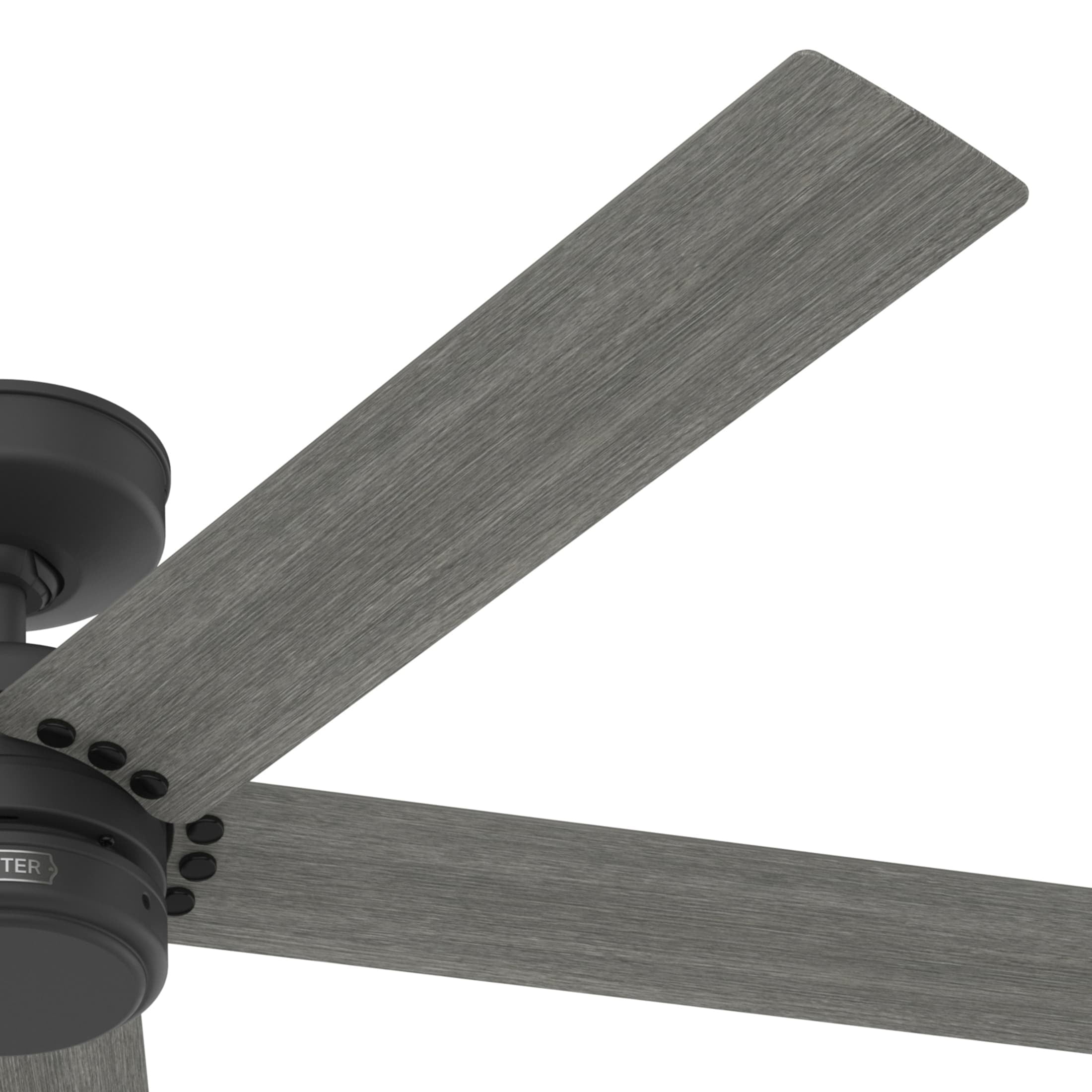 Hunter 52 inch Outdoor or Indoor Ceiling Fan No Light - Black Ceiling Fan without Light, For Patio, Porch, Garage, or Living Room, Standard Mount, 5 Blades, Wall Control - Burton 52247, Matte Black - Image 2