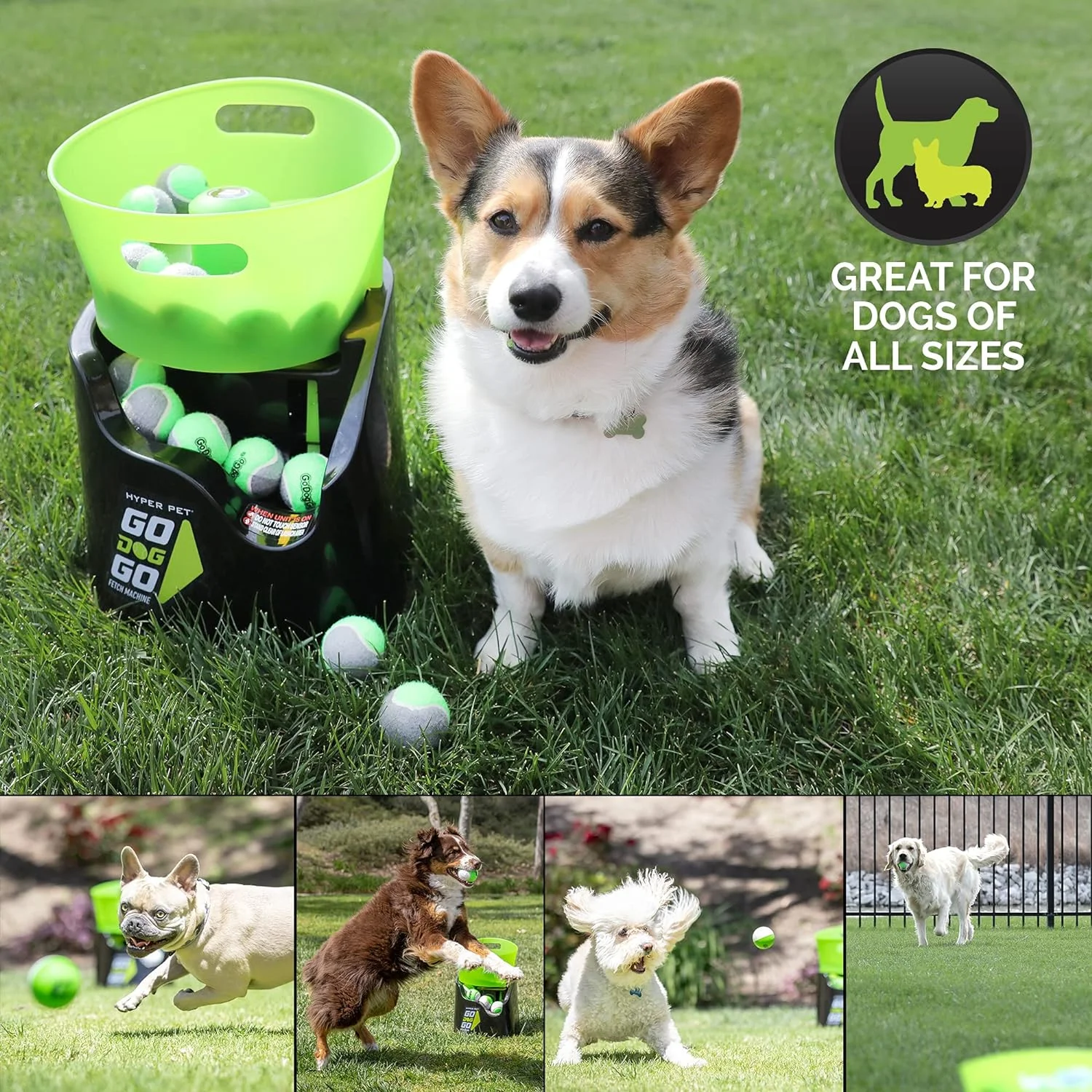 Hyper Pet GoDogGo Fetch Machine Dog Ball Launcher & Automatic Ball Launcher for Dogs With 5 Medium 2.5" Balls for Dogs 20-60 lb - Image 4