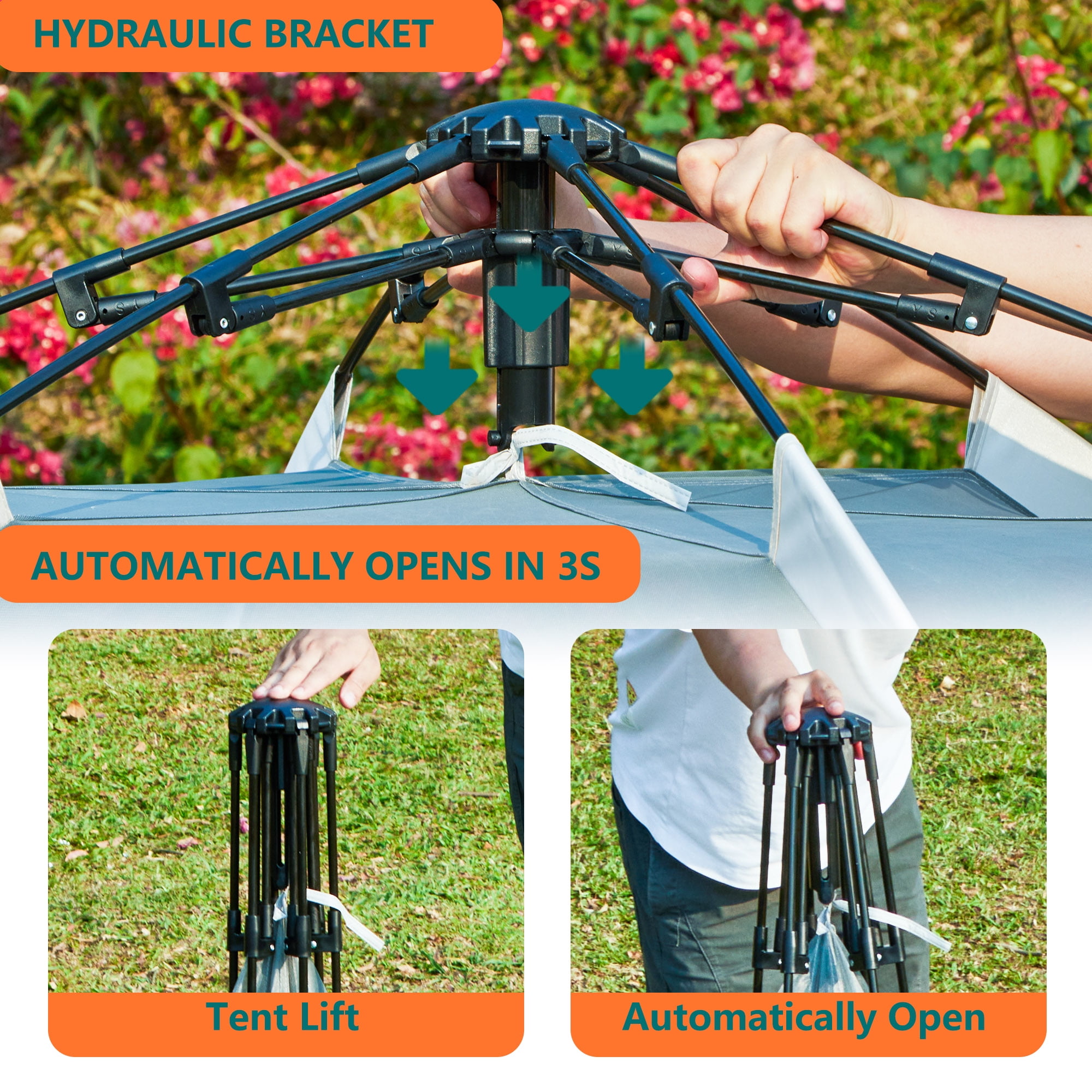 Fenbeli 4-6 Person Waterproof Family Camping Tent for All Seasons, Instant Setup Outdoor Tent with Double Doors, Dome Design for Family, Hiking & Traveling - Image 4