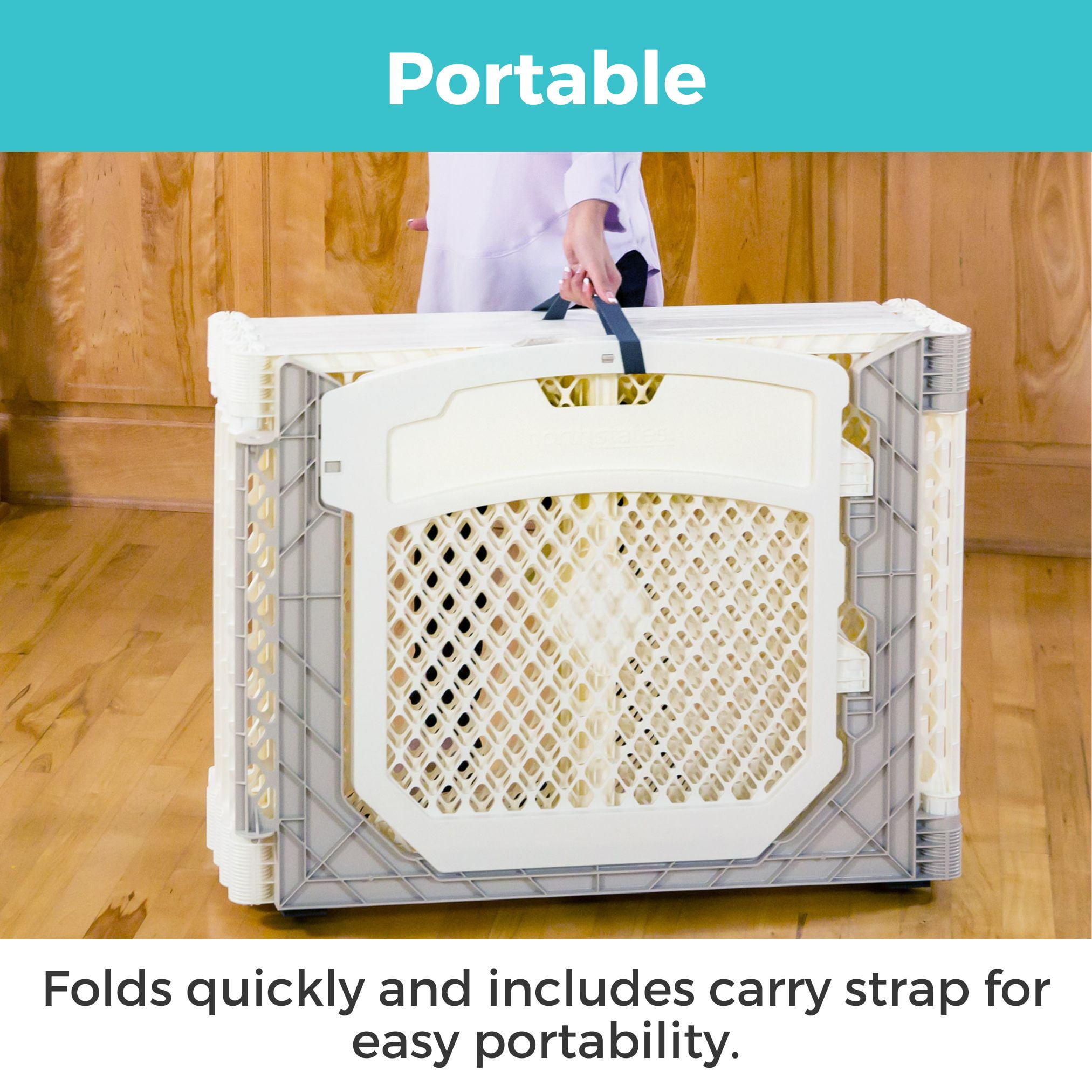 Toddleroo Superyard Ultimate 8-Panel Portable Indoor & Outdoor Baby Play Yard, Ivory - Image 5