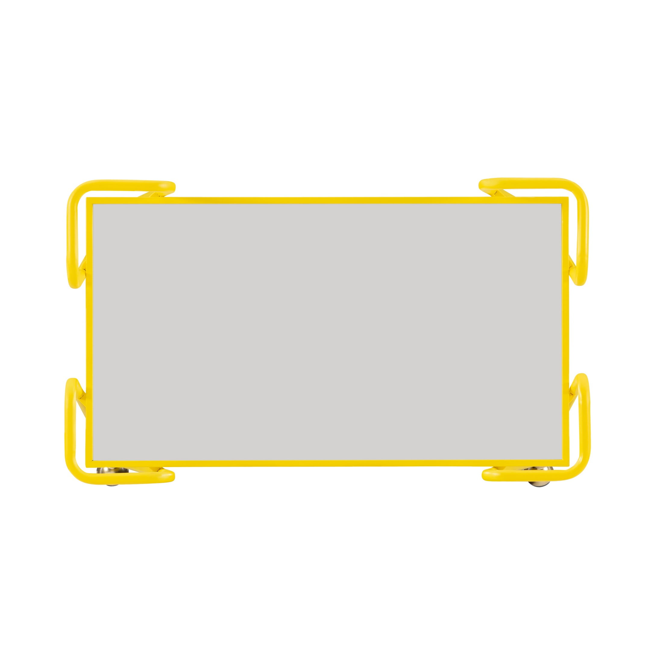 Linon Lawsonia 2-Tier Mid-Century Mobile Bar Cart with Mirrored Top, 32.5" Tall, 27 lb, Yellow - Image 9