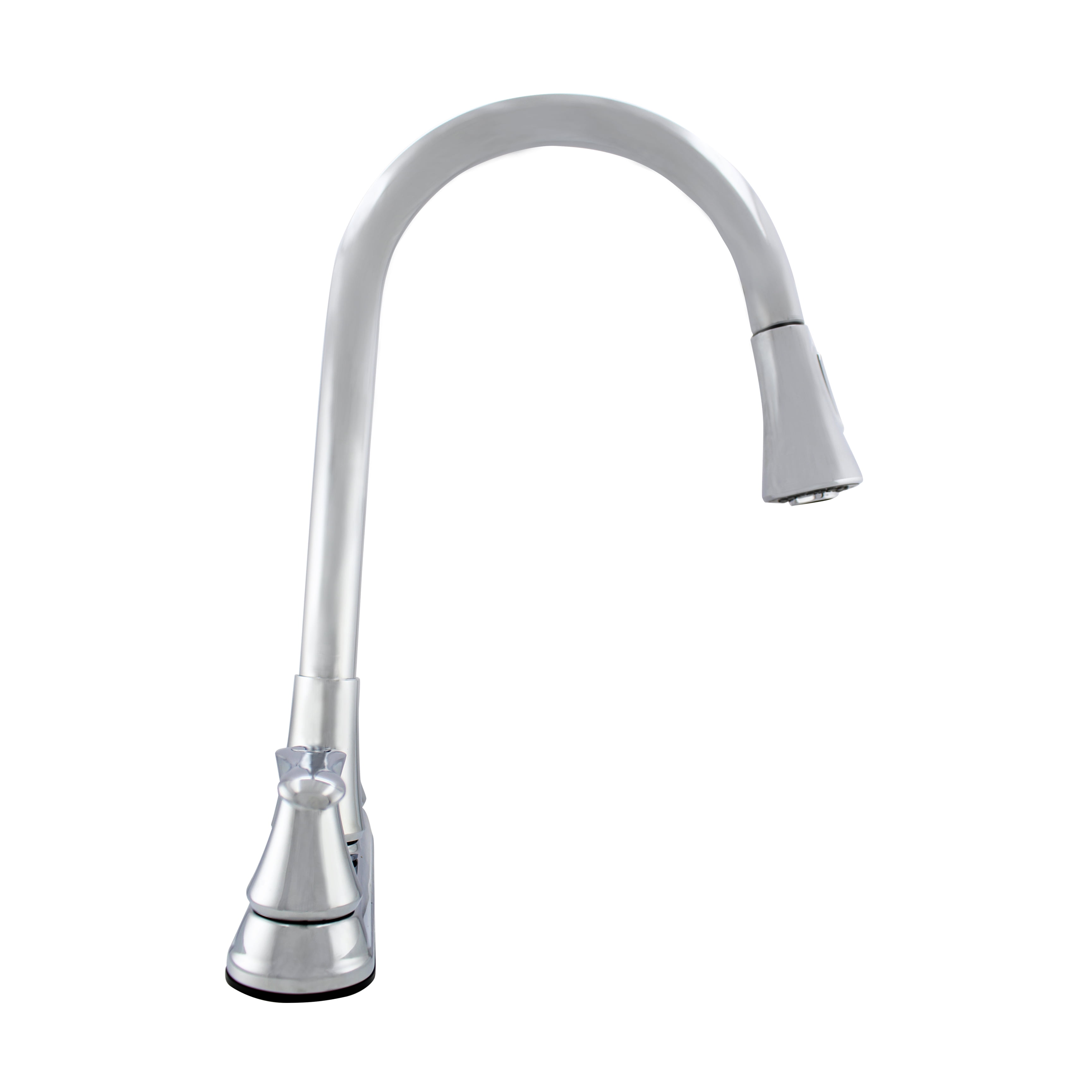 WMF-8201ZNL-CP Hybrid Metal Double Handle Kitchen Faucet with Pull Down Sprayer, Chrome - Image 4