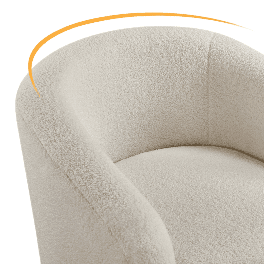 Renwick Modern Upholstered Tub Chair for Living room, Set of 2, Ivory Boucle - Image 5