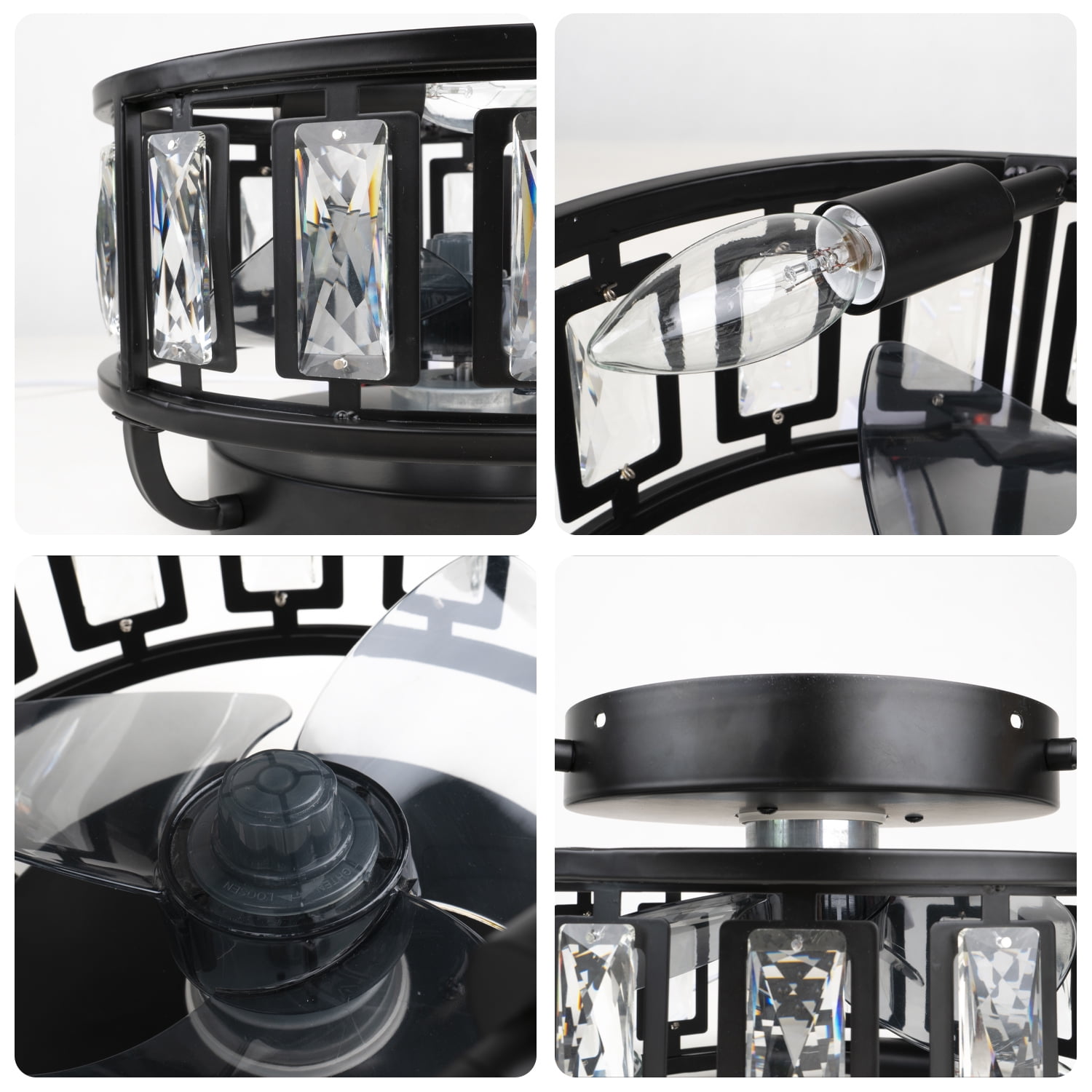 SURNIE Metal Farmhouse Flush Mount Ceiling Fan - Image 6