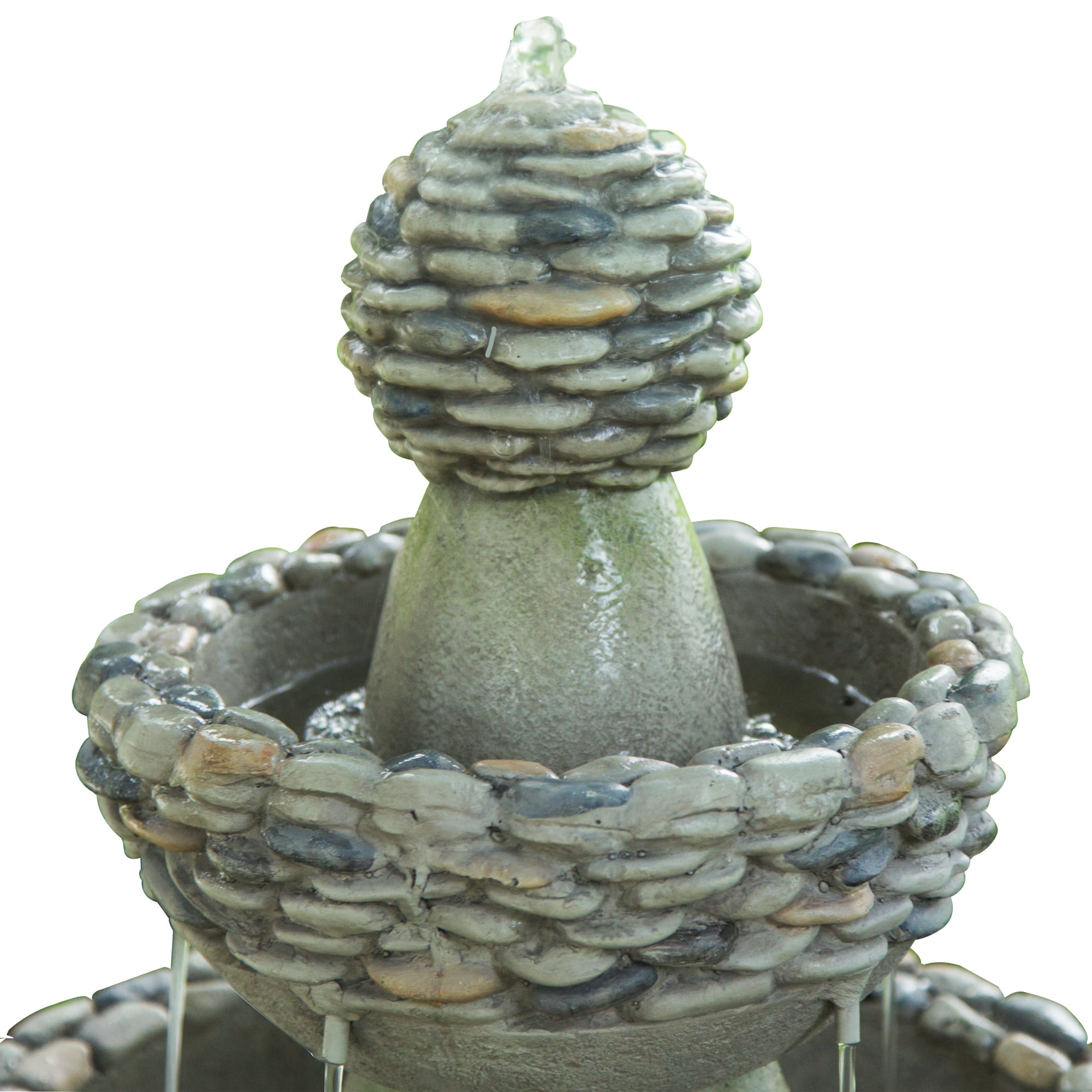 Teamson Home 3-Tier Zen Pedestal Outdoor Water Fountain with Pump - Image 3