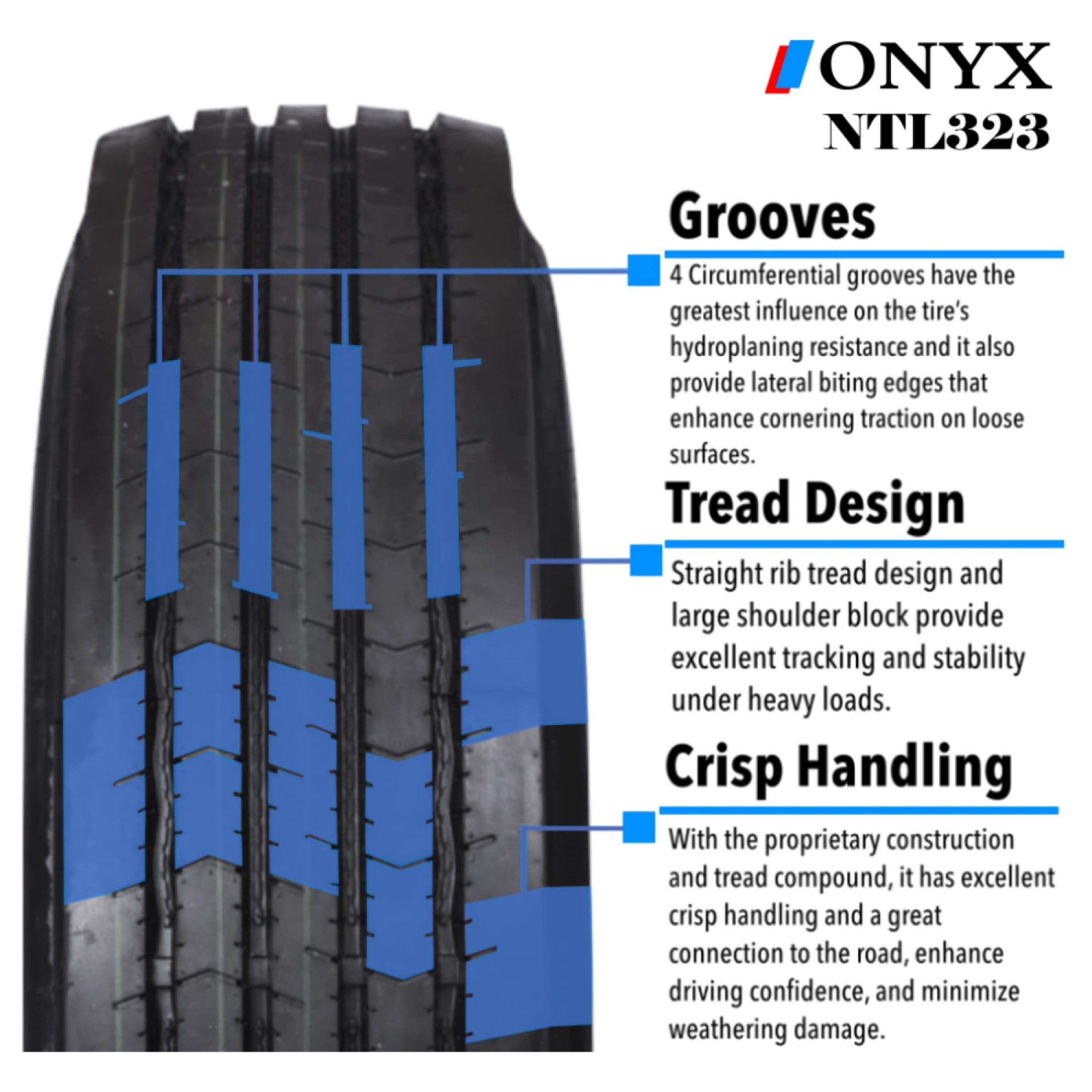 Onyx NTL323 ST235/80R16 14 Ply 129L Load Range G Radial All Steel Trailer Tire - ST 235/80/16 235/80R16 (Tire Only) - Image 4