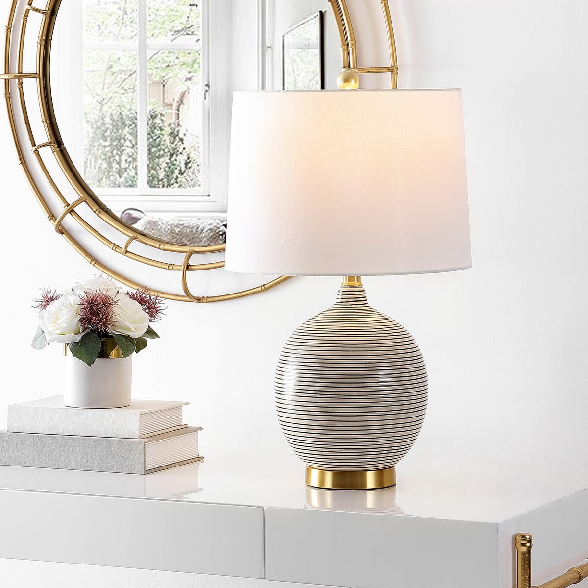 SAFAVIEH Kremp 23 in. Ancient Table Lamp with USB Port, Grey - Image 2