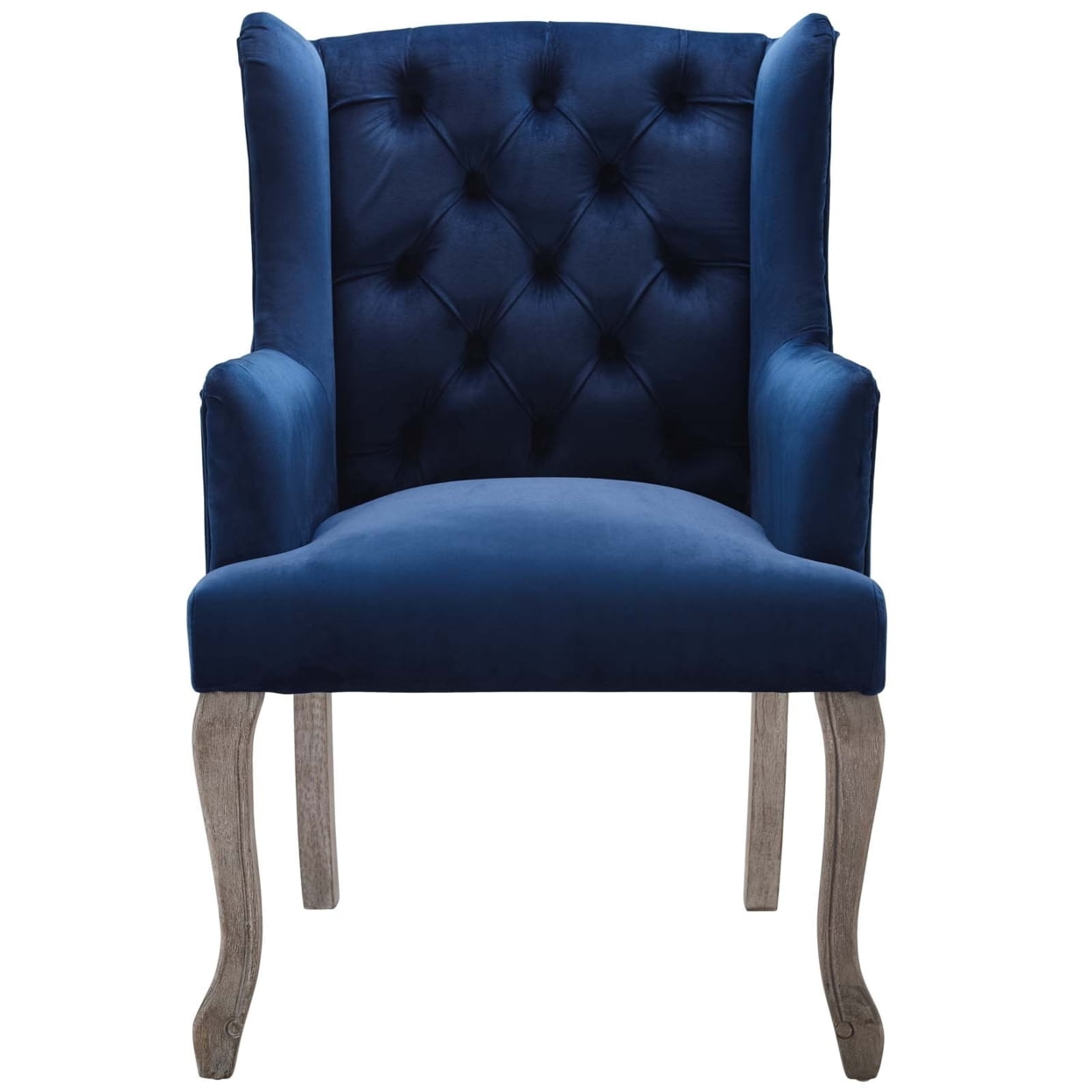 Realm French Vintage Dining Performance Velvet ArmchairNavy - Image 3