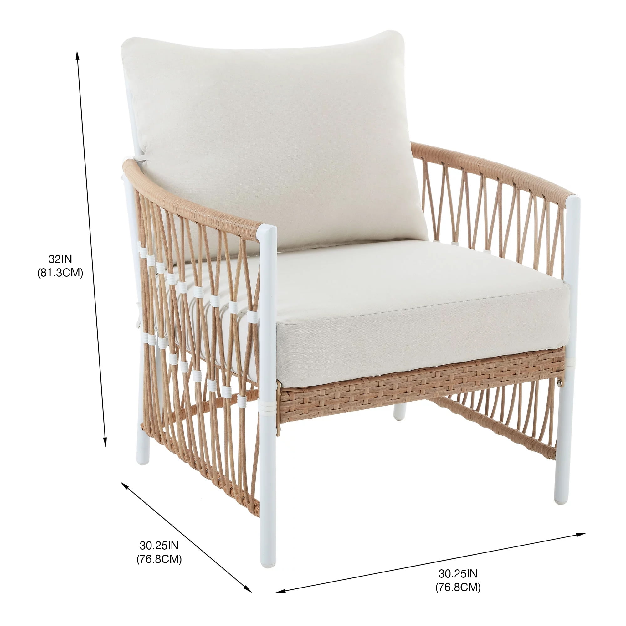 Better Homes & Gardens Lilah 2-Pack Outdoor Wicker Lounge Chair, White - Image 4