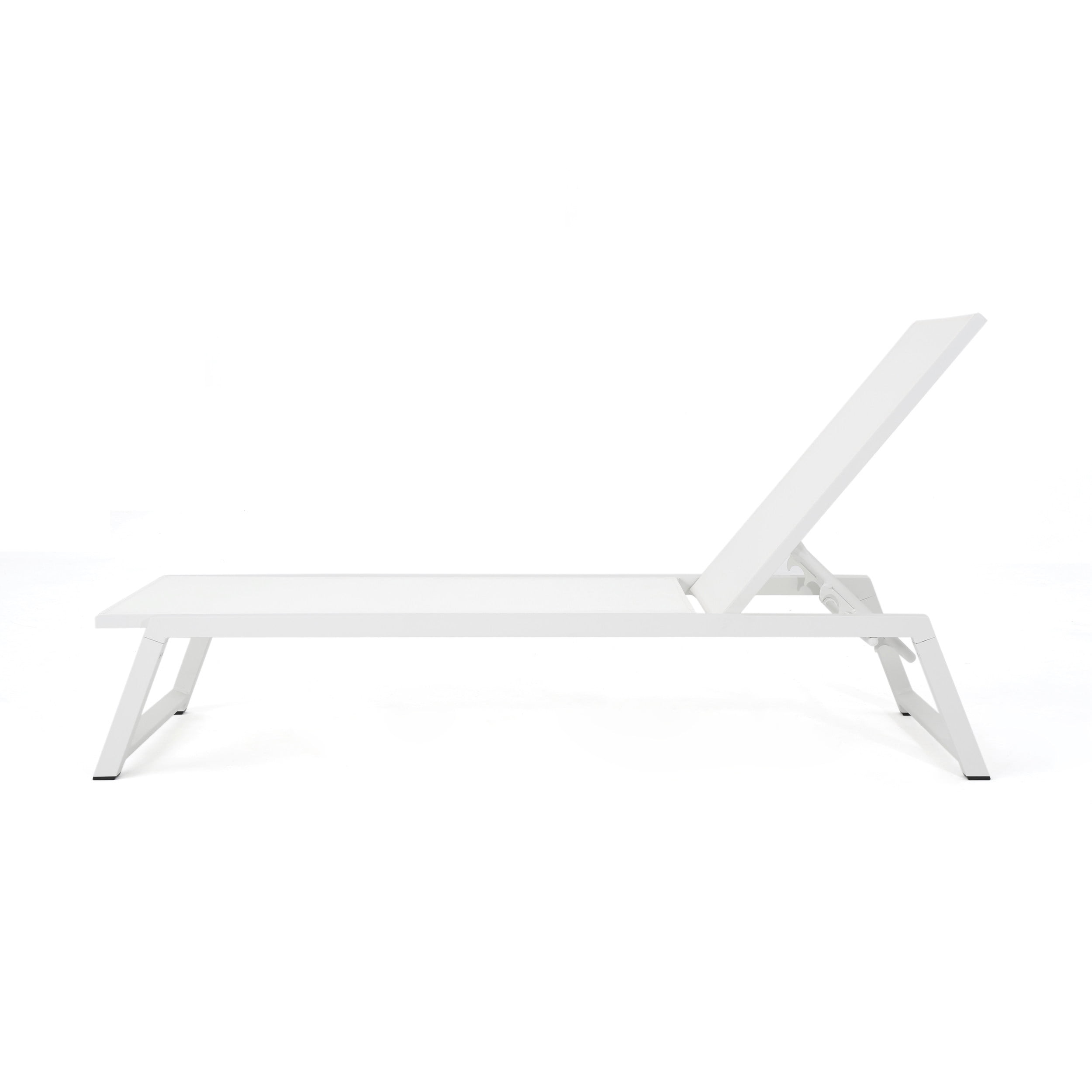 Monica Outdoor Aluminum Chaise Lounge, White - Image 12