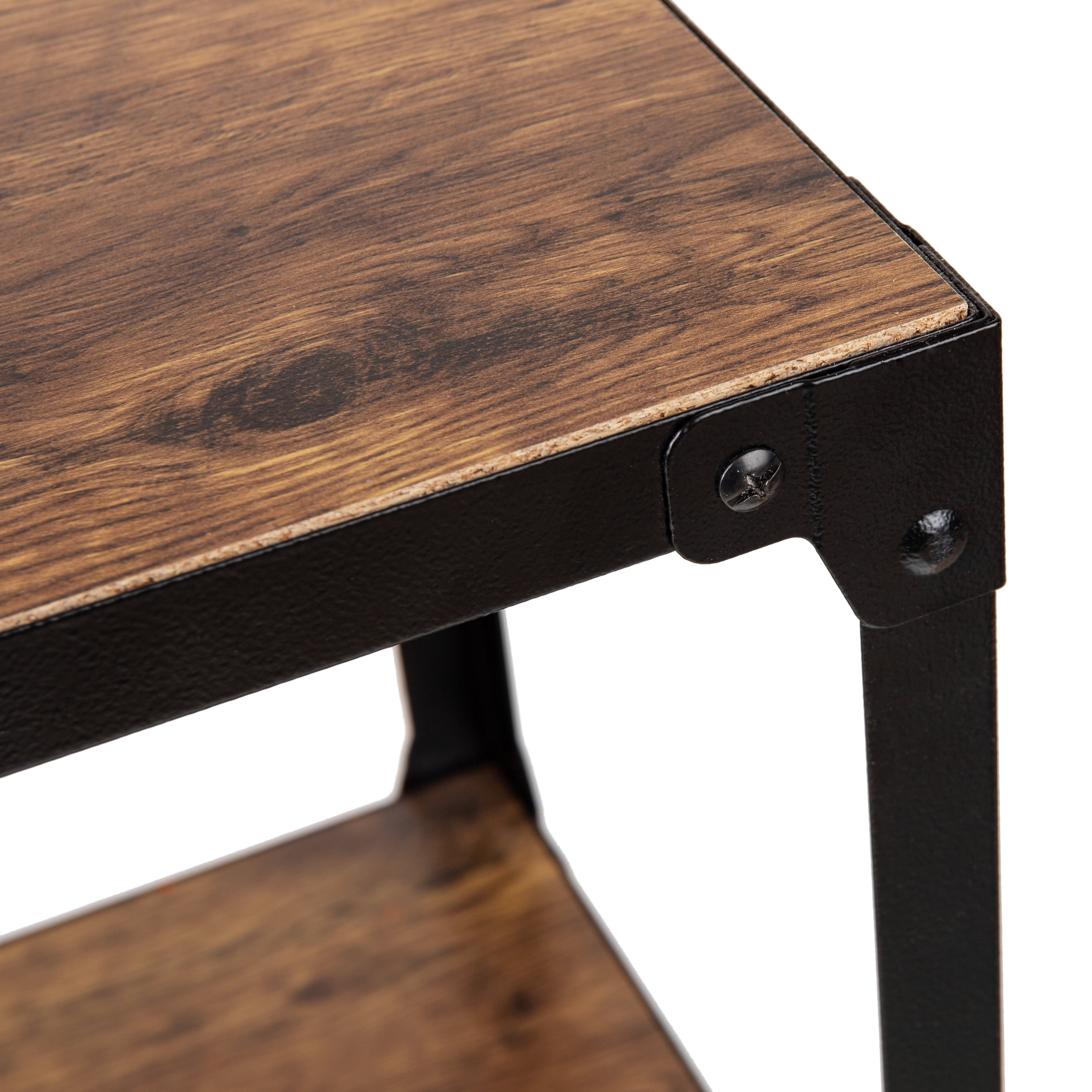 Mind Reader Bar Cart, Rolling Cart, Microwave Stand, Utility Cart, Coffee Cart, Wood, Metal, Brown - Image 3