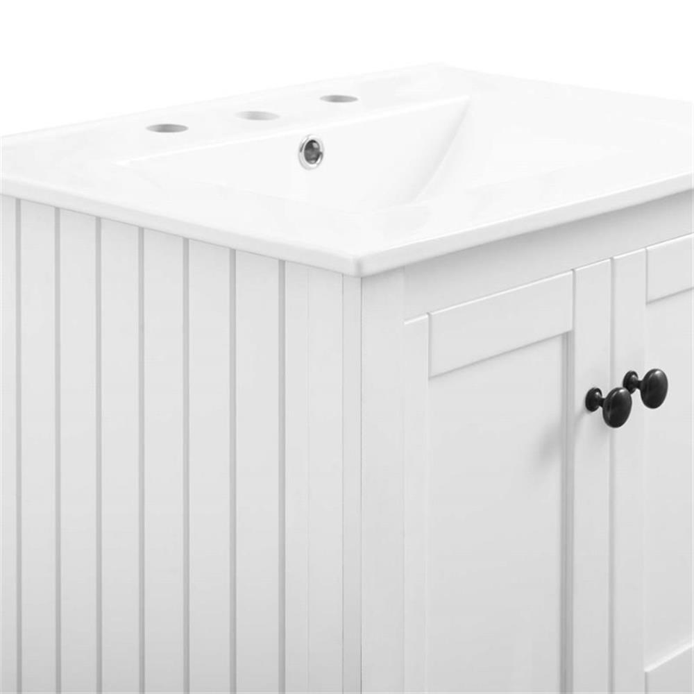 Modway Prestige 24" Modern Wooden Bathroom Vanity in White Finish - Image 9