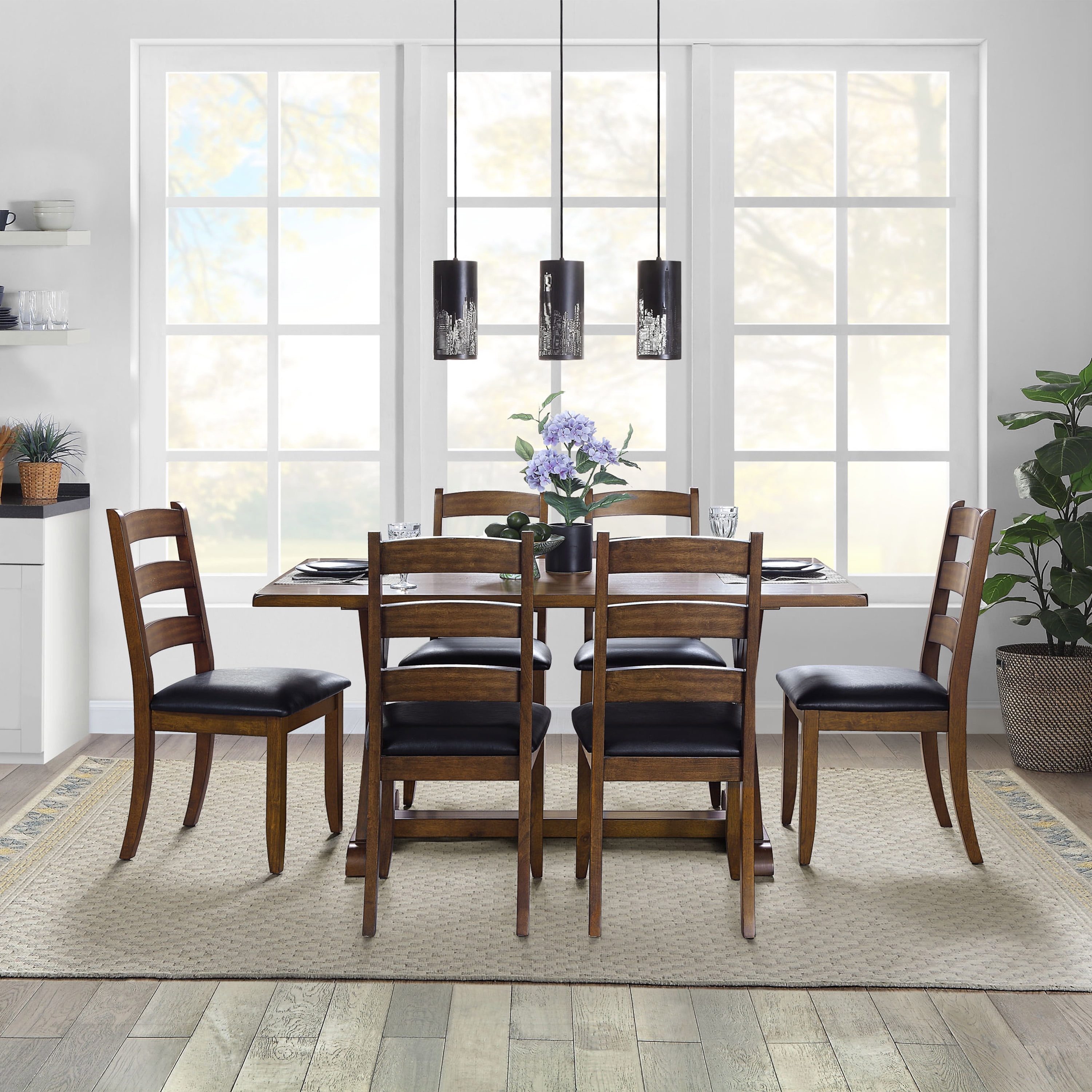 Better Homes & Gardens Granary Modern Farmhouse Dining Table, Dark Brown - Image 5