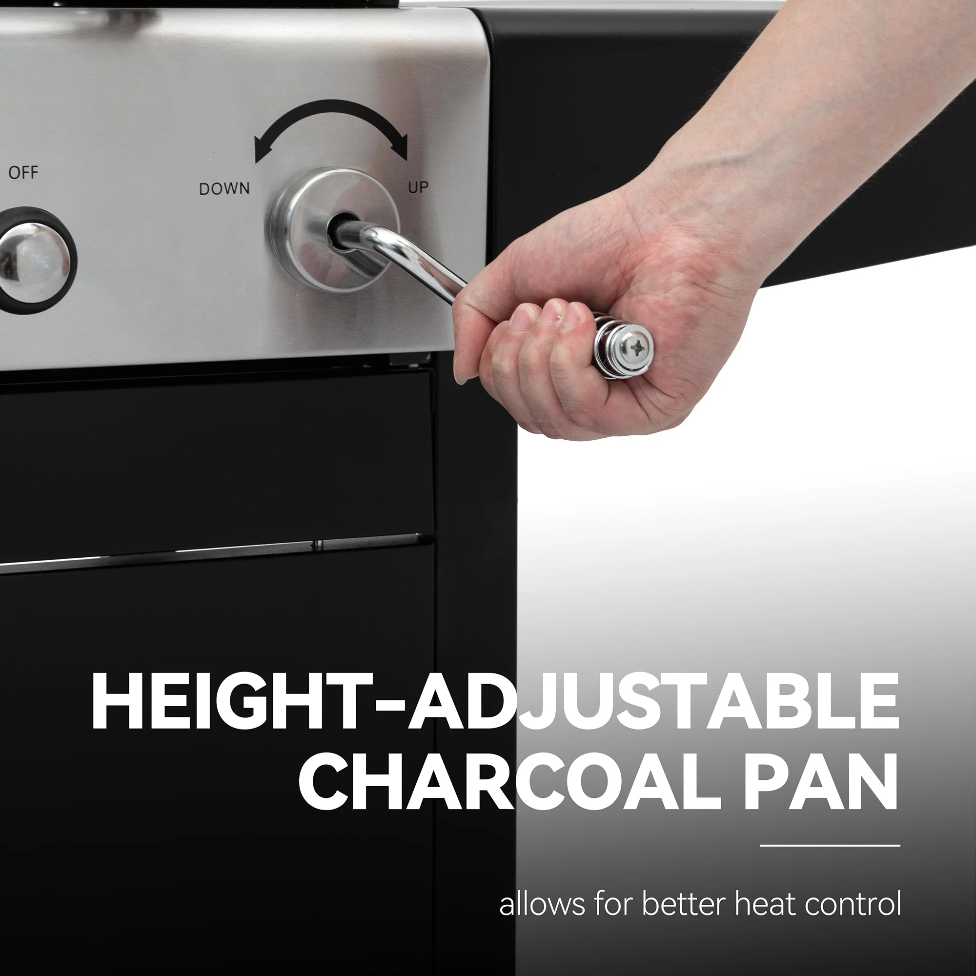 Royal Gourmet ZH3002C 3-Burner 25,500-BTU Dual Fuel Cabinet Gas and Charcoal Grill Combo with Cover - Image 4