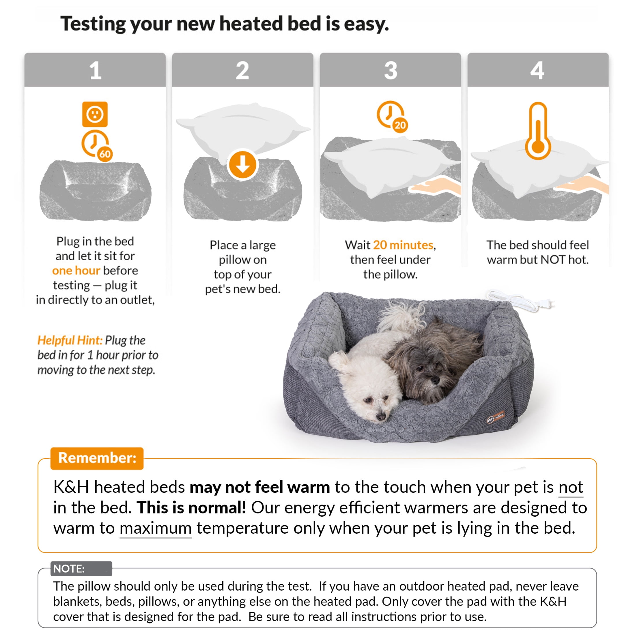 K&H Pet Products Thermo-Pet Lounge Sleeper Heated Cat & Dog Bed Gray Medium 30.5 X 24.5 X 9 Inches - Image 5